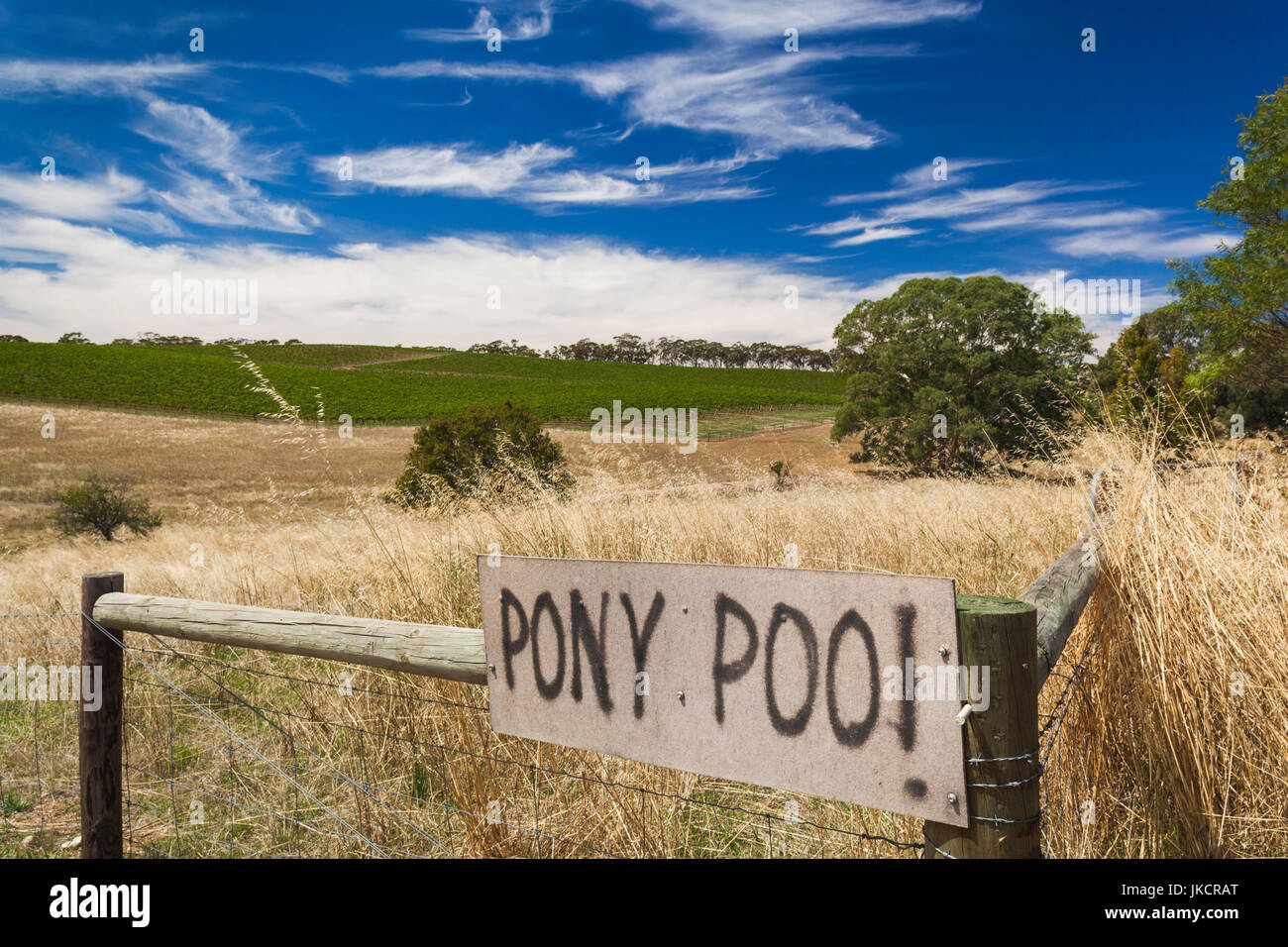Australia, South Australia, Barossa Valley, Cockatoo Valley, sign for