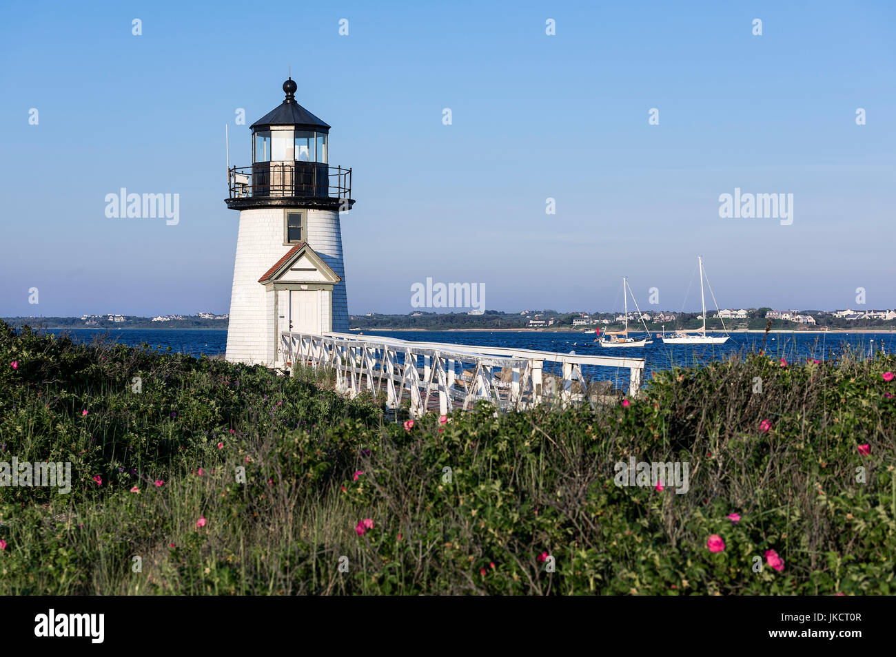 Brant Point Lighthouse on Nantucket Island, Massachusetts, USA. Stock Photo