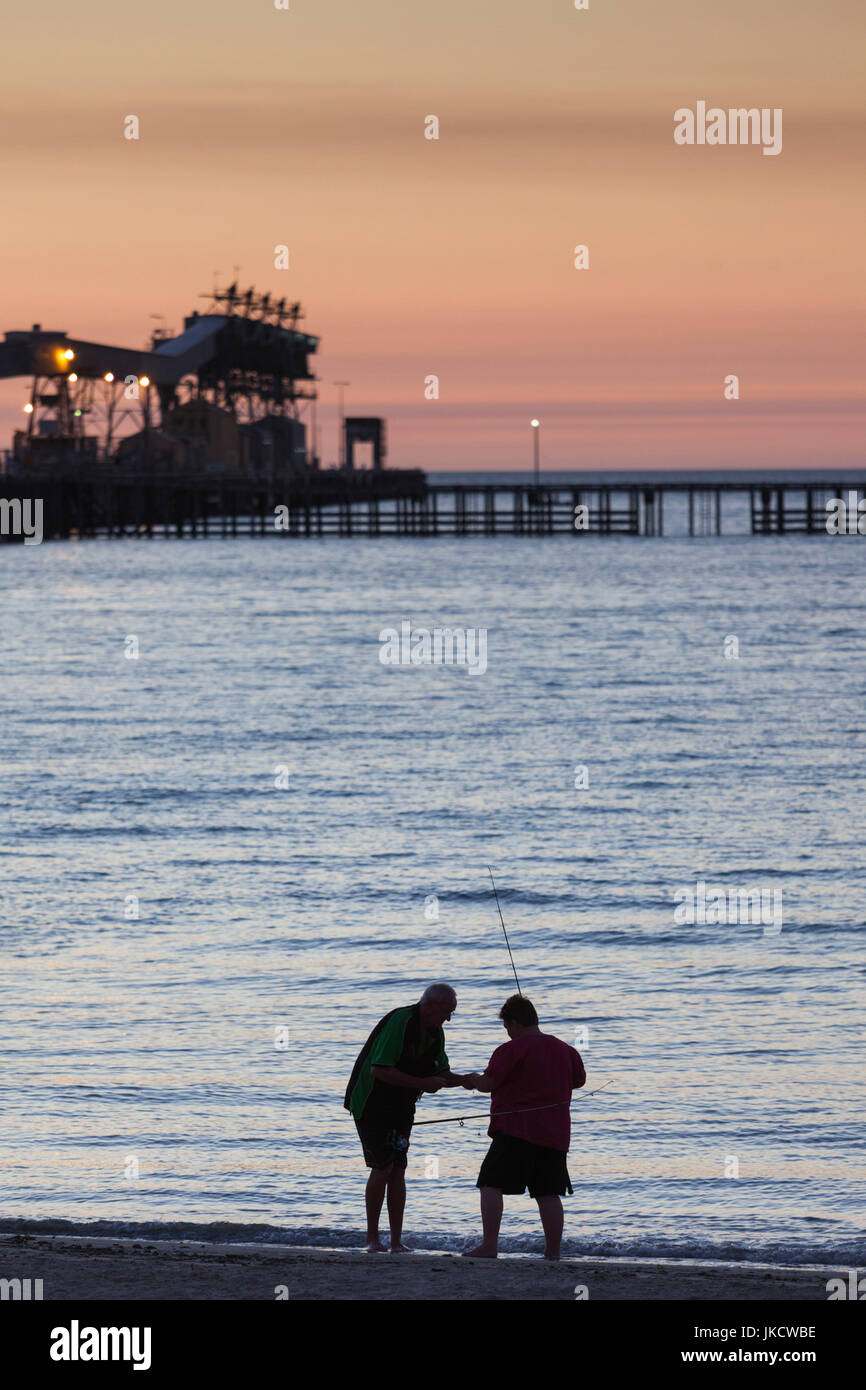 Australia, South Australia, Yorke Peninsula, Wallaroo, town jetty ...
