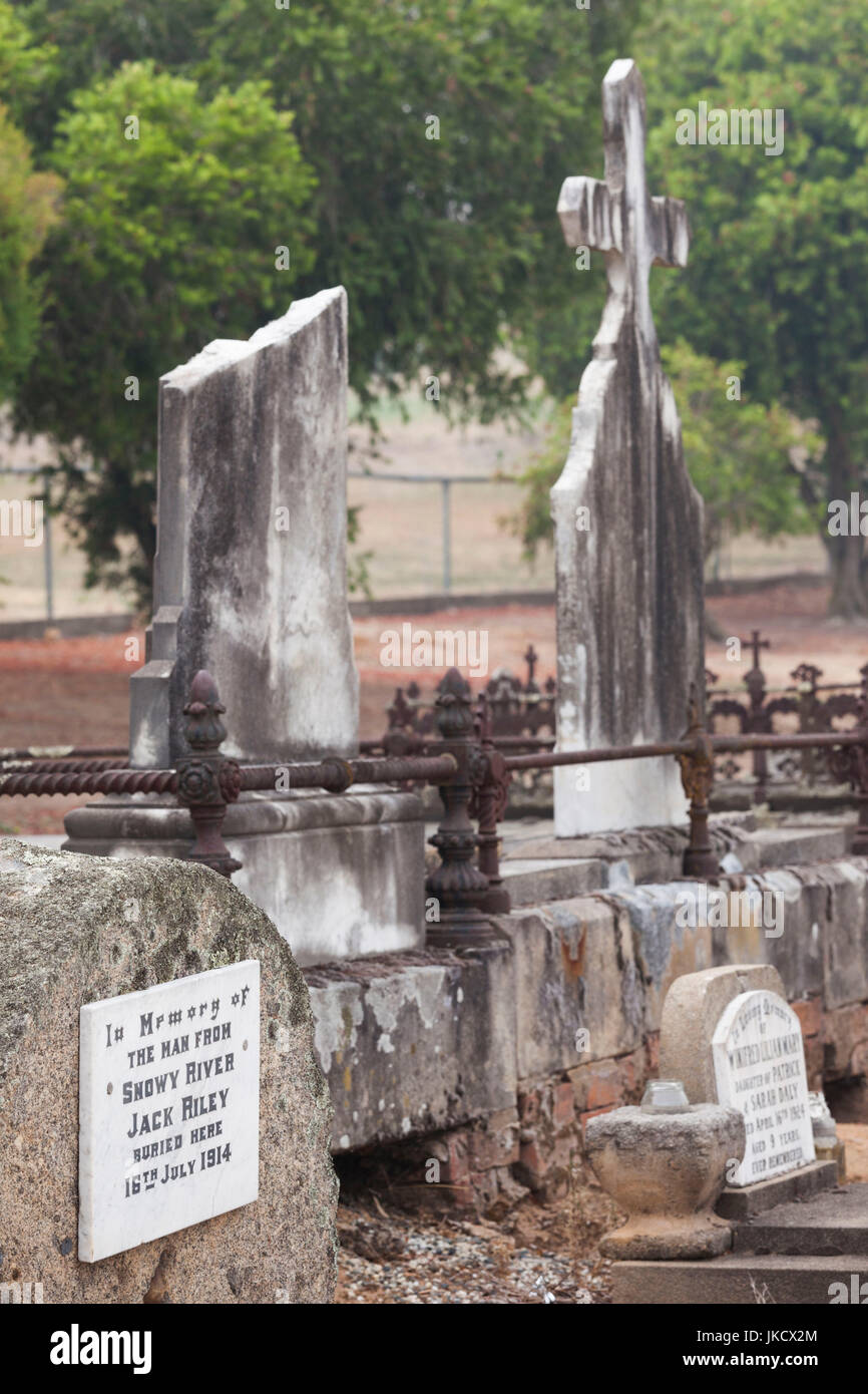 Australia, Victoria, VIC, Corryong, grave of Jack Riley, The Man From ...