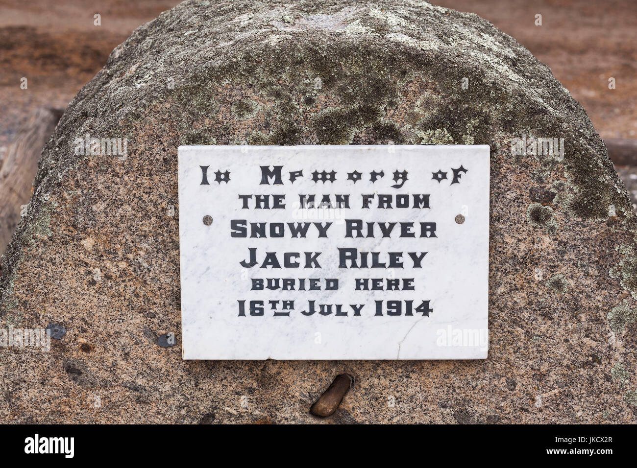 Australia, Victoria, VIC, Corryong, grave of Jack Riley, The Man From Snowy River Stock Photo