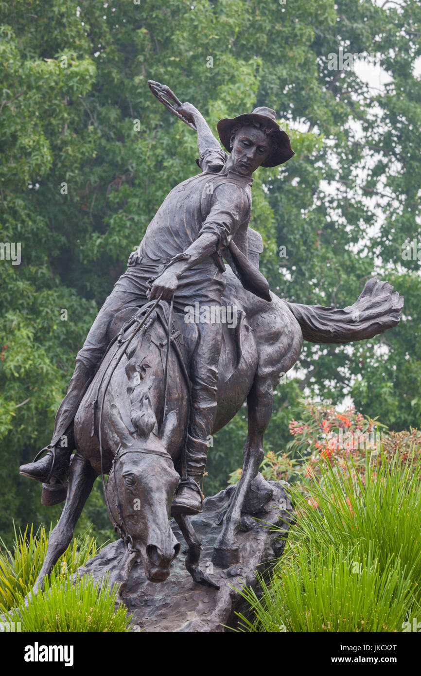 Australia, Victoria, VIC, Corryong, statue of Jack Riley, The Man from Snowy River Stock Photo