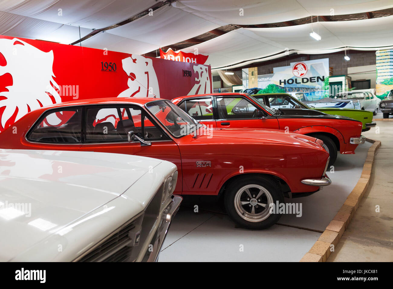 Australia, Victoria, VIC, Echuca, National Holden Museum, 1970s-era Holden cars Stock Photo