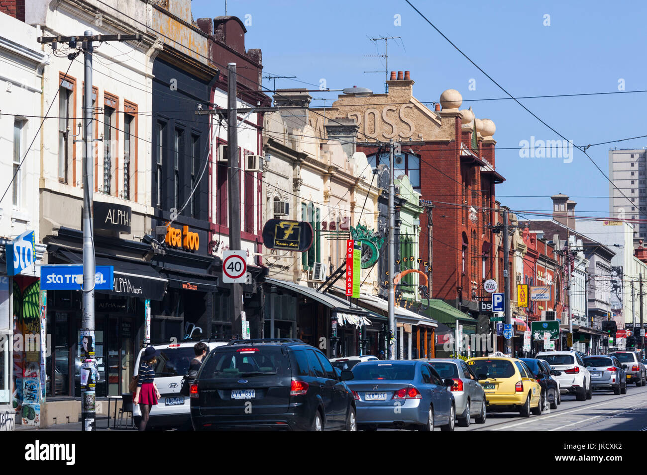 Australia, Victoria, VIC, Melbourne, Fitzroy, Brunswick Street Stock Photo Alamy
