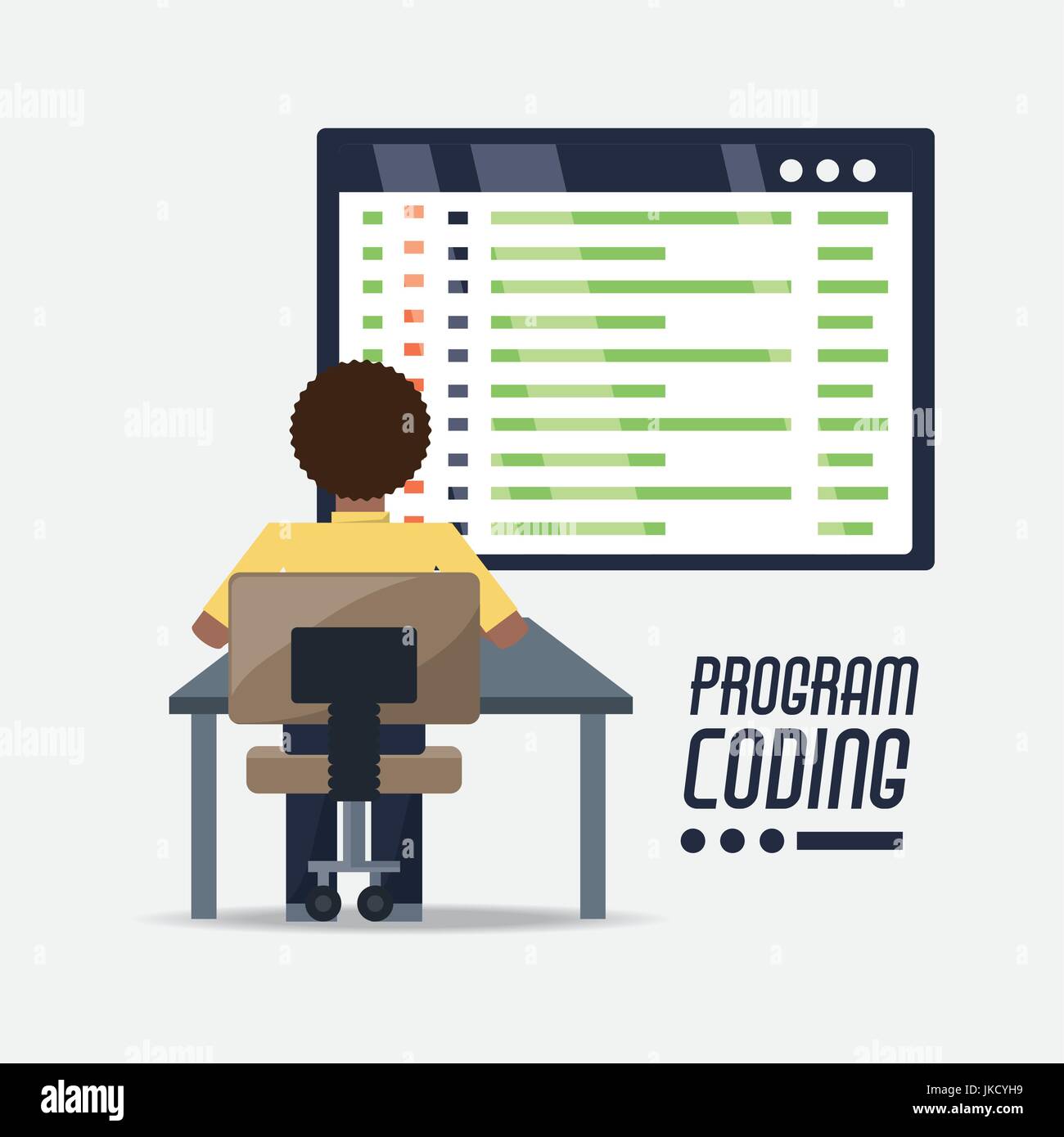 web developer working on computer programming coding Stock Vector Image ...
