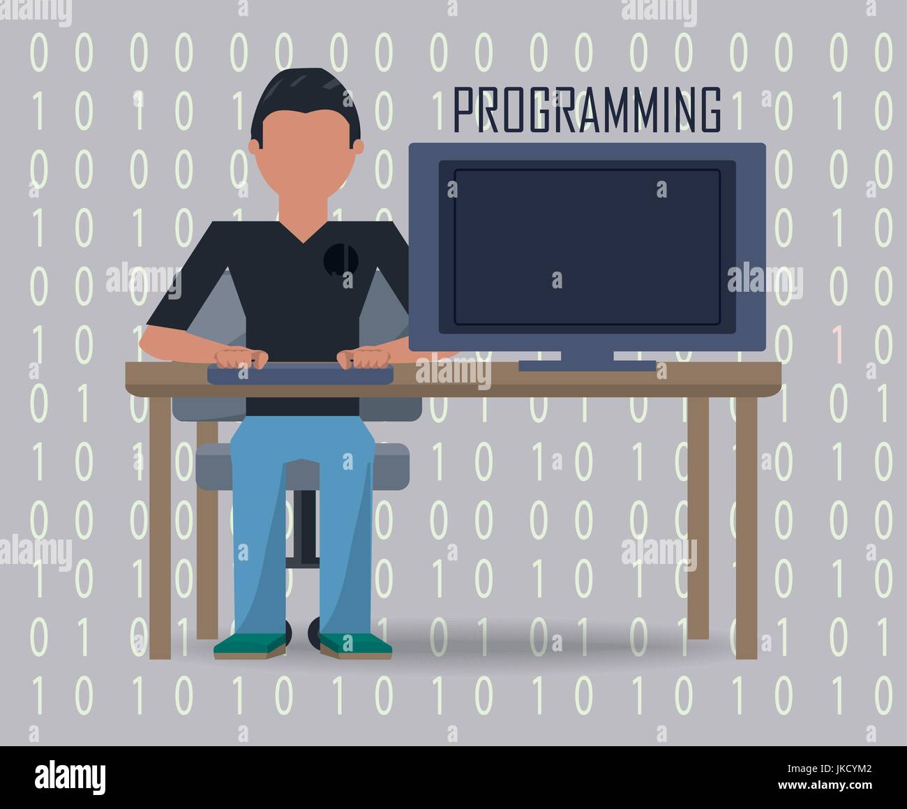 web developer working on computer programming coding Stock Vector Image ...