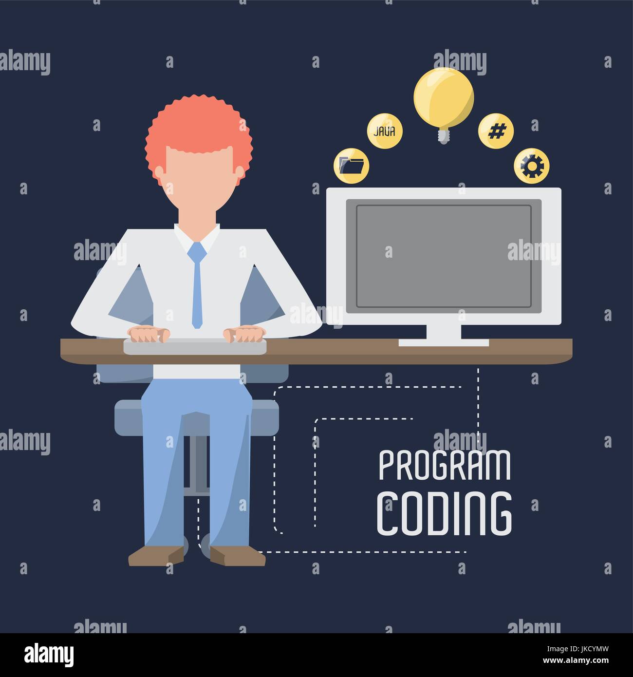 web developer working on computer programming coding Stock Vector Image ...