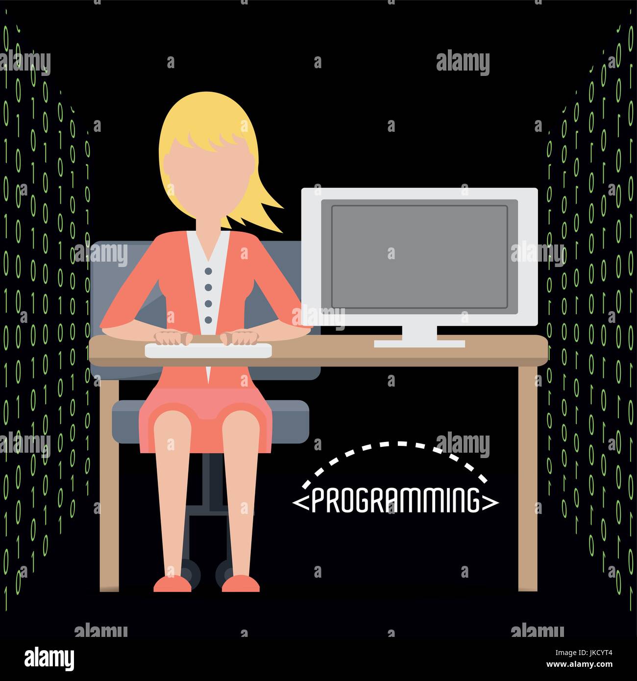 web developer working on computer programming coding Stock Vector Image ...