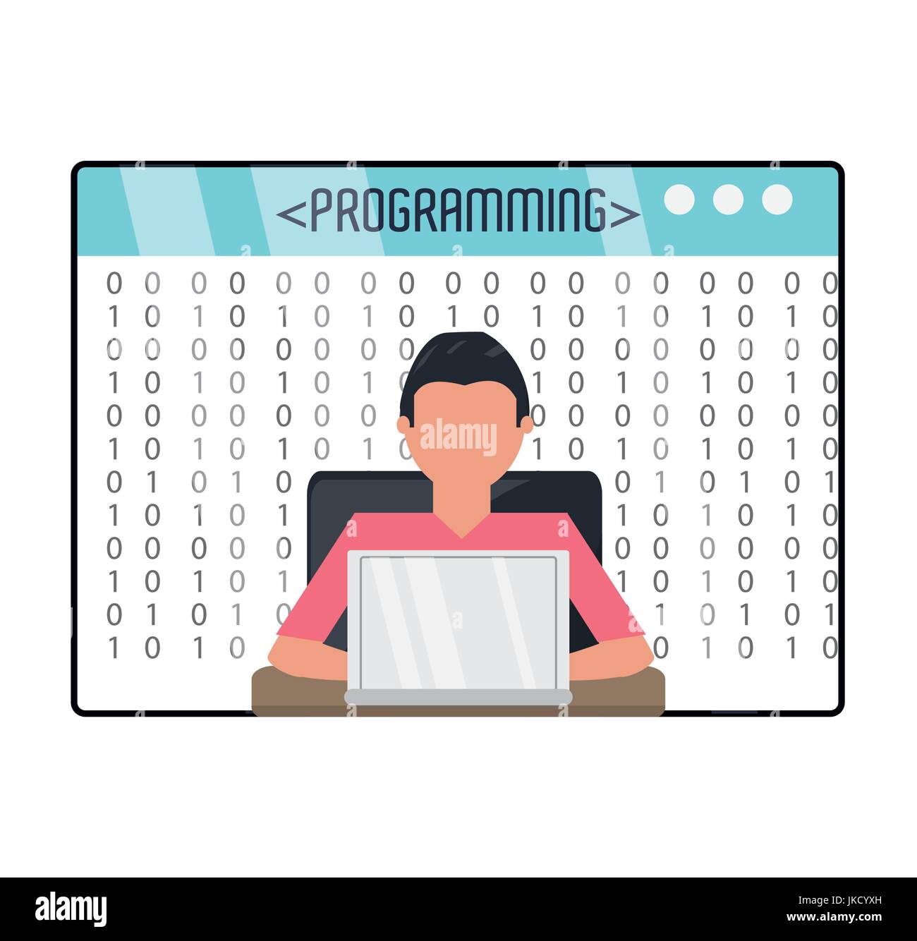 web developer working on computer programming coding Stock Vector Image ...