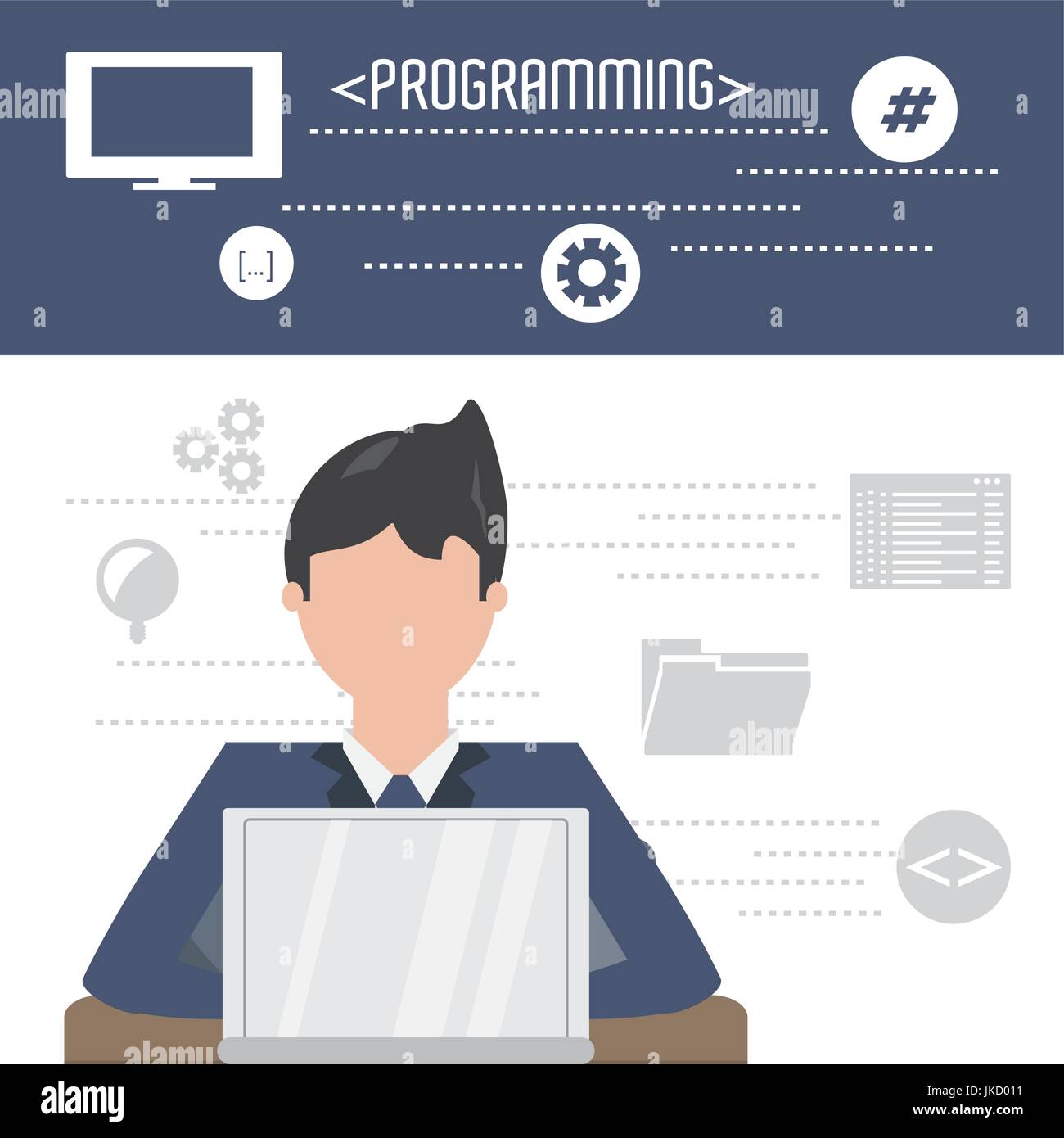 web developer working on computer programming coding Stock Vector Image ...
