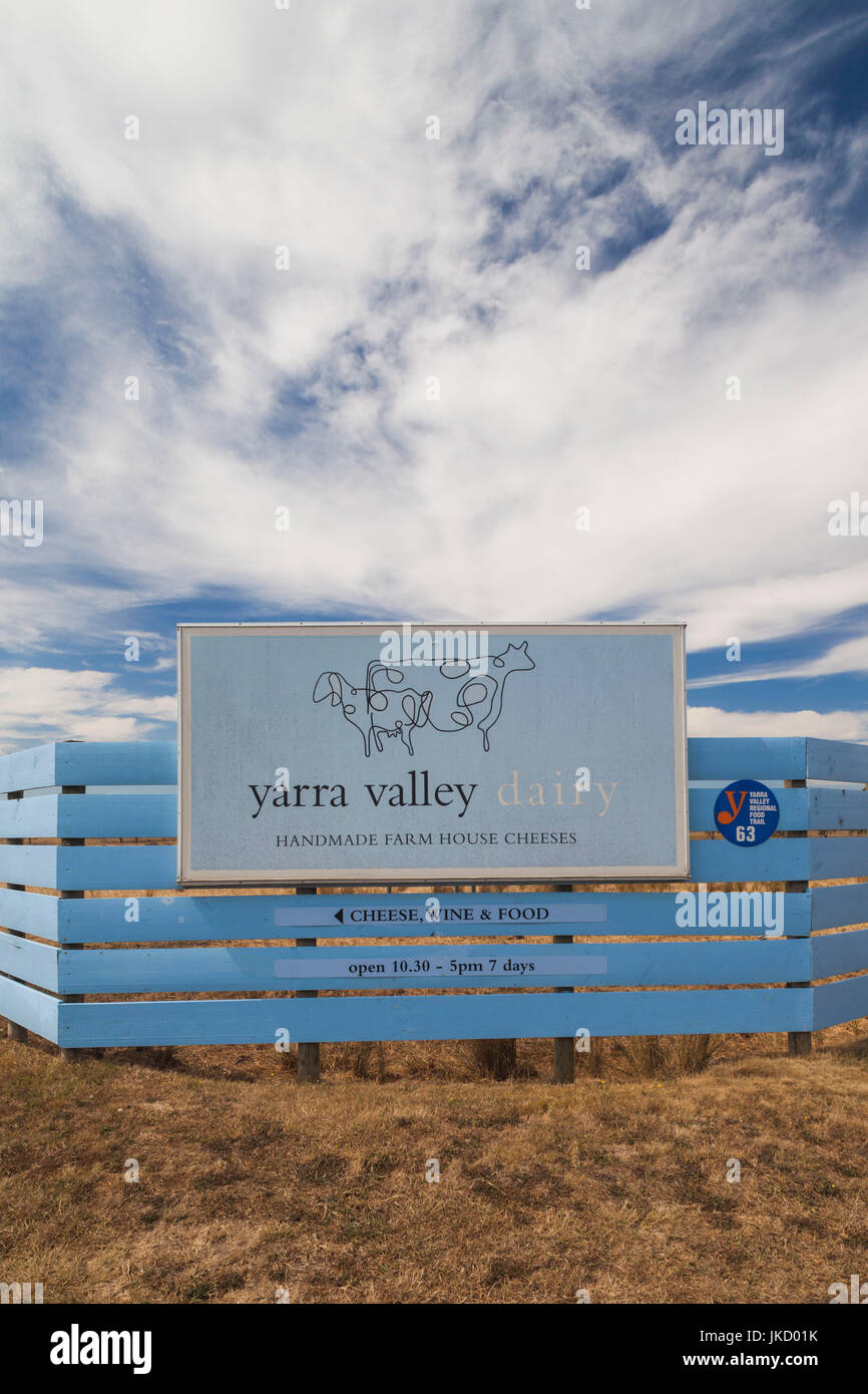 Australia, Victoria, VIC, Yarra Valley, Yerring, Yarra Valley Dairy, sign Stock Photo