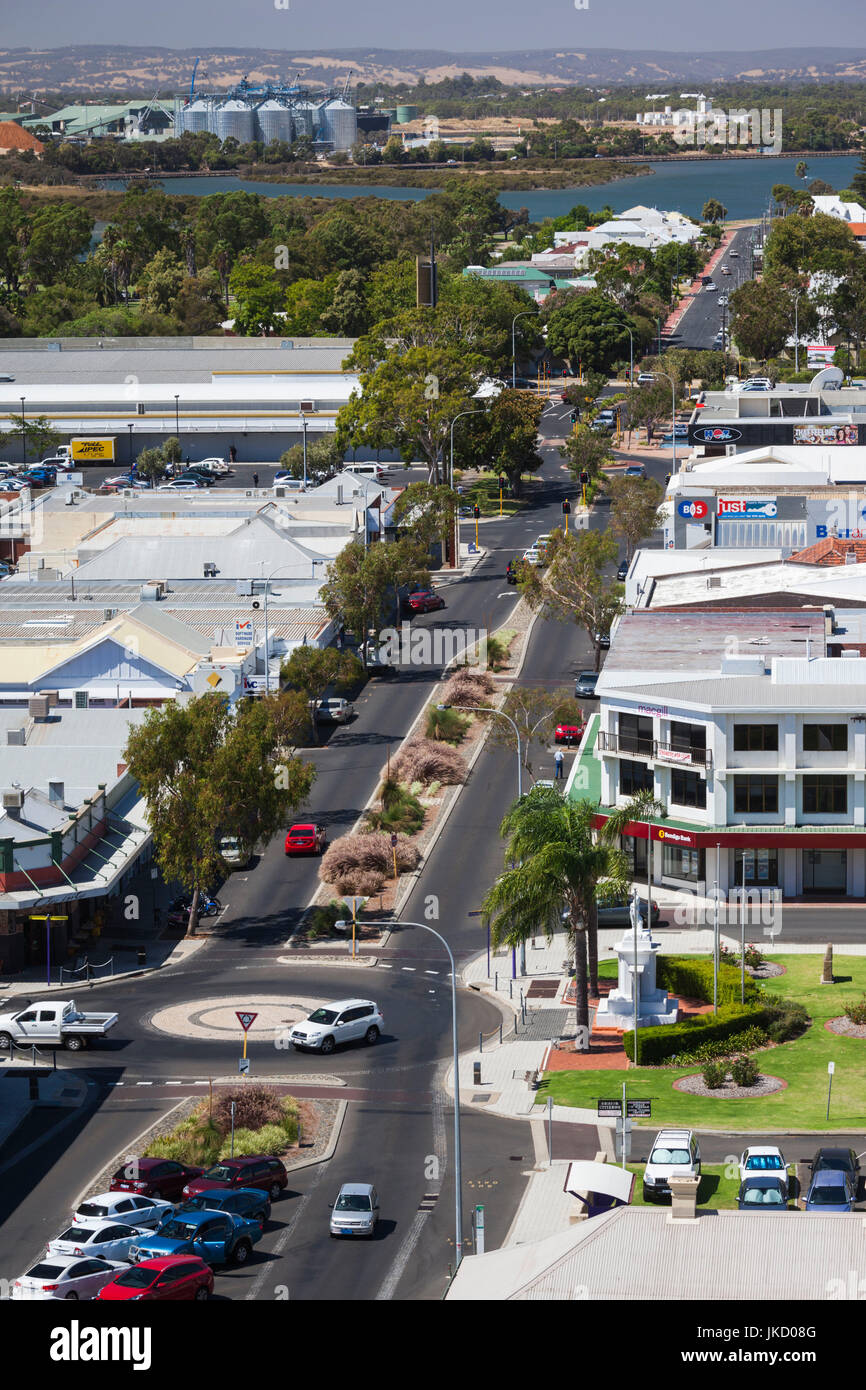 Australia, Western Australia, Bunbury, elevated town view along
