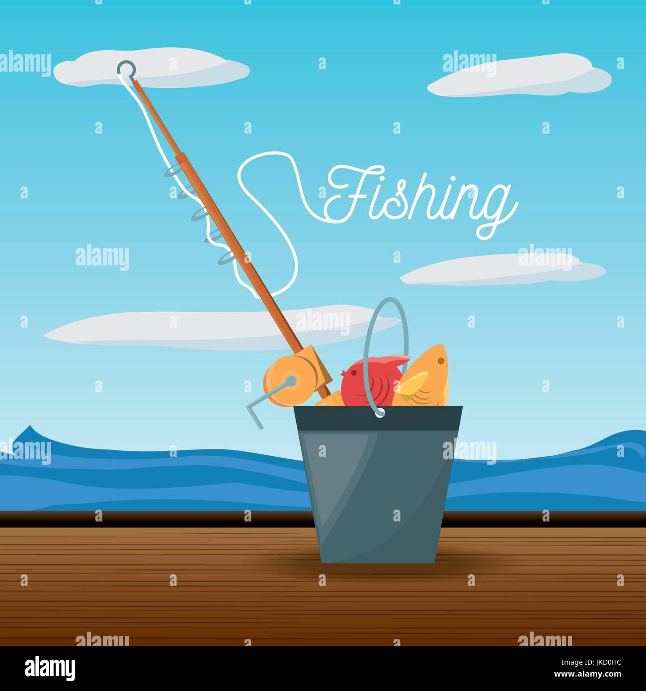 Fish Bucket Animation Bait bucket Stock Vector Images - Alamy