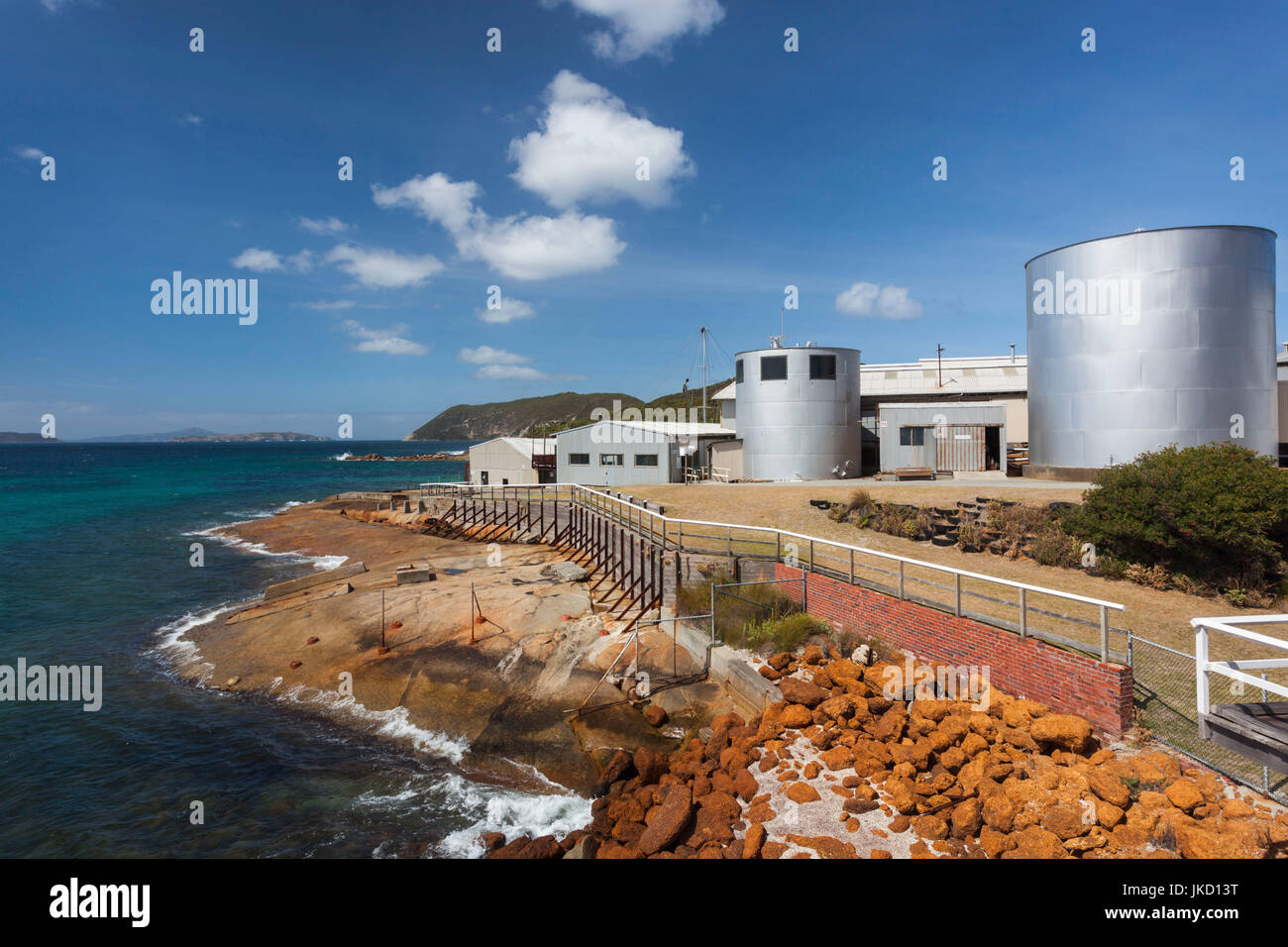 Australia, Western Australia, The Southwest, Albany, Whale World, former Whaling Station, whale oil stoage tanks Stock Photo