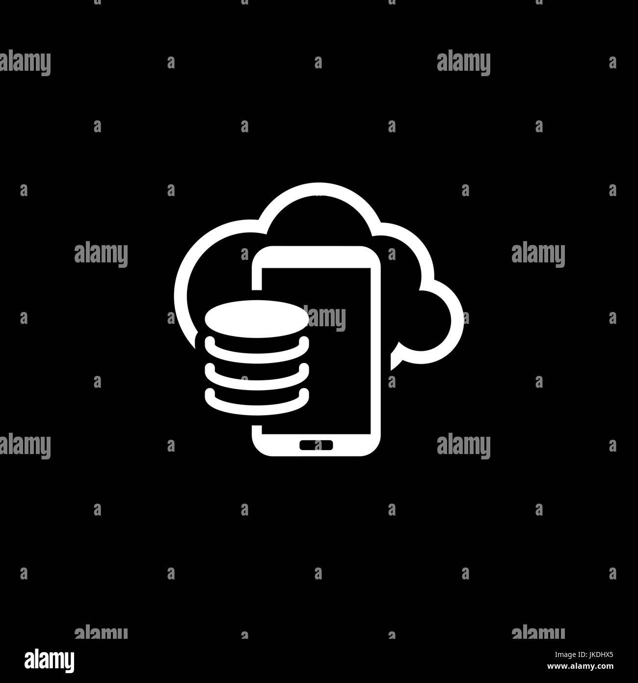 Cloud Storage Icon. Flat Design. Stock Vector
