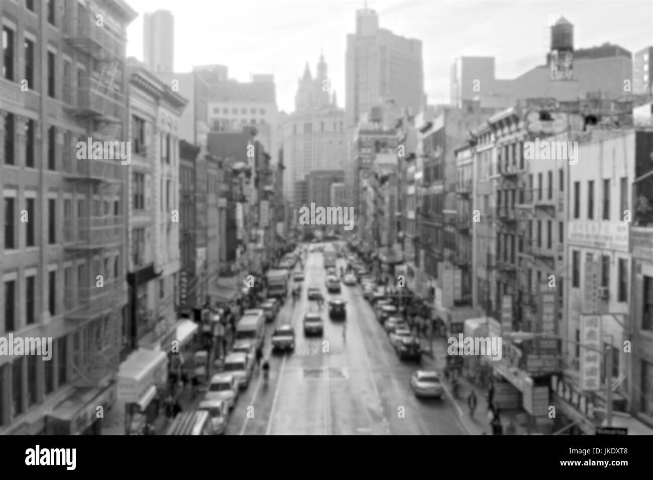 Blurred Black And White Background Of East Broadway New York Ny