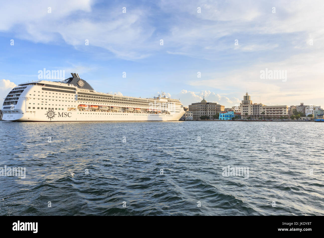MSC Opera cruise ship docked at Havana cruise terminal, Havana, Cuba, Caribbean Stock Photo