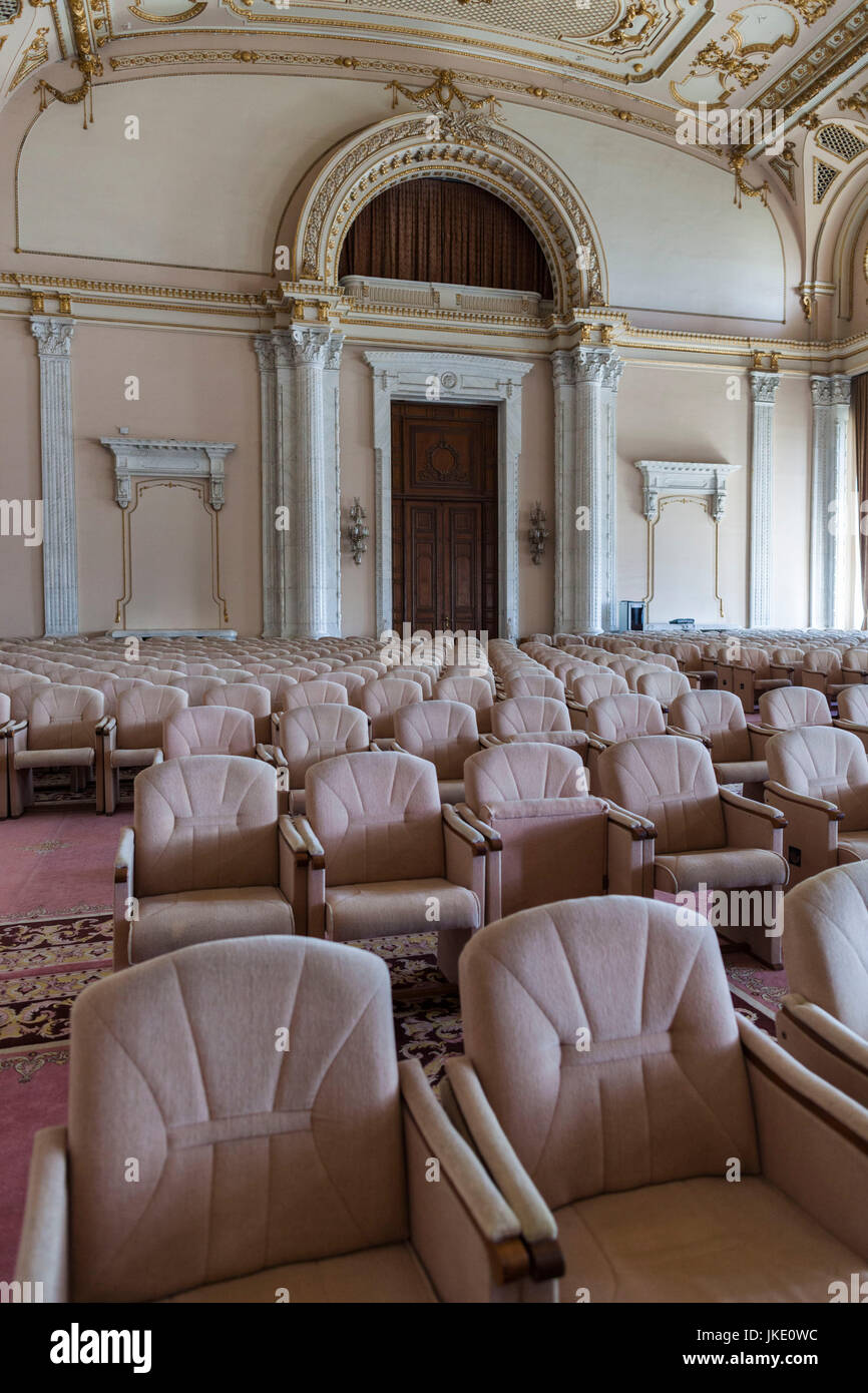 Romania, Bucharest, Palace of Parliament, world's second-largest building, governmental reception hall Stock Photo