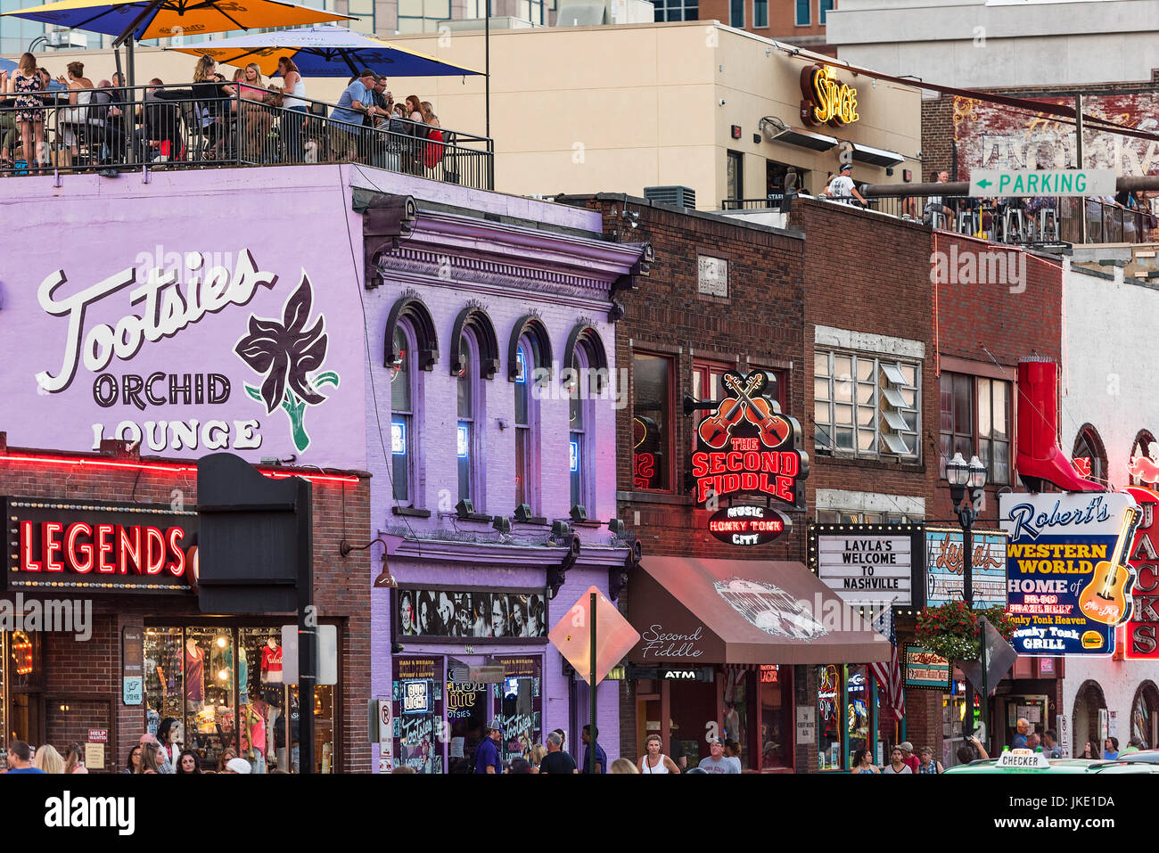 Country Music bars on Broadway, Nashville, Tennessee, USA Stock Photo ...