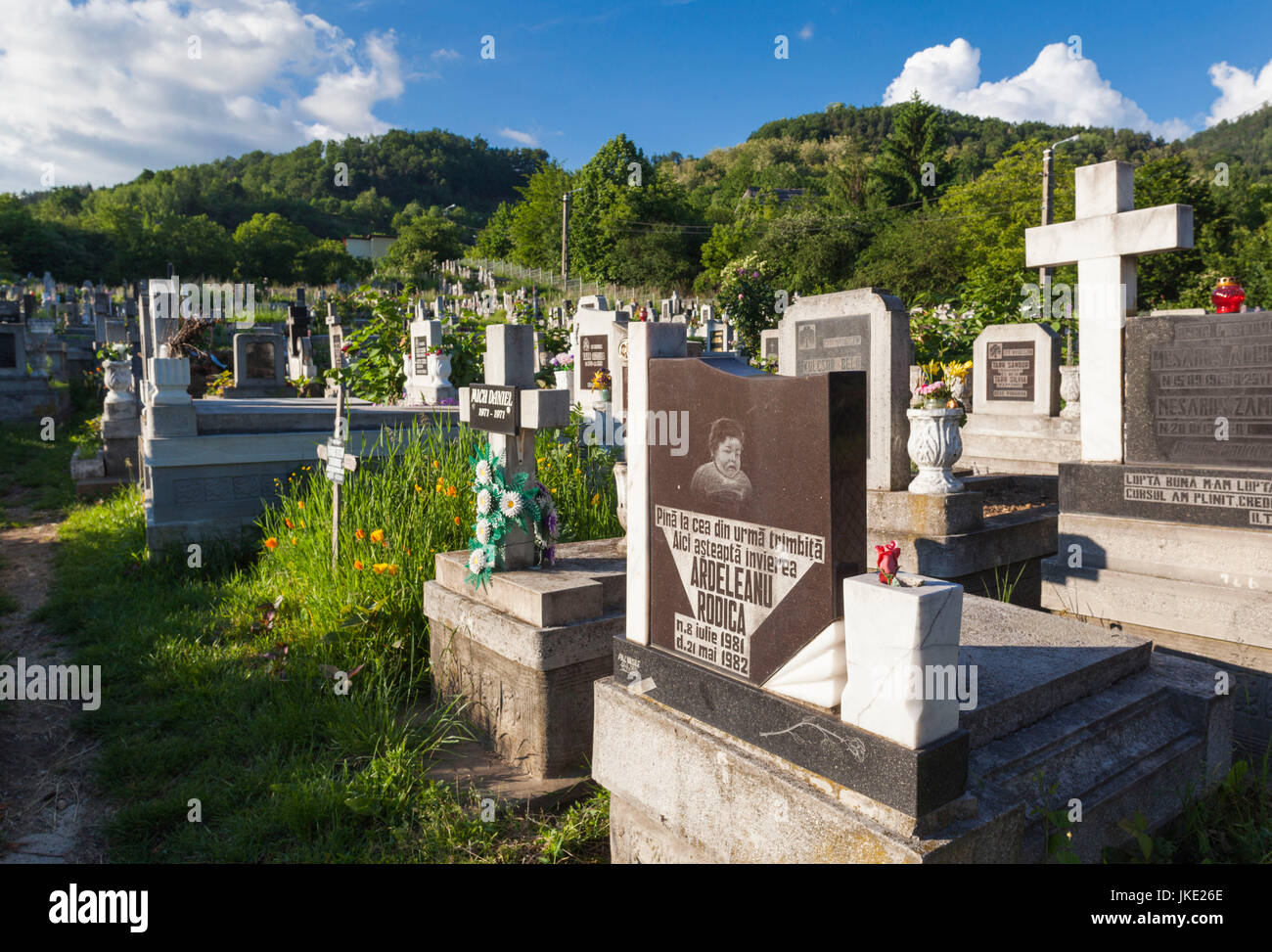 Romania, Maramures Region, Baia Mare, town cemetery Stock Photo