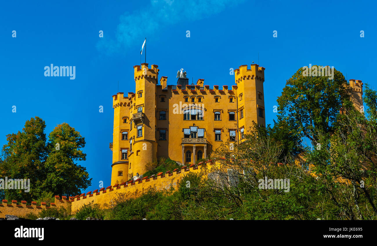 View on Hohenschwangau Castle  on a sunny day Stock Photo
