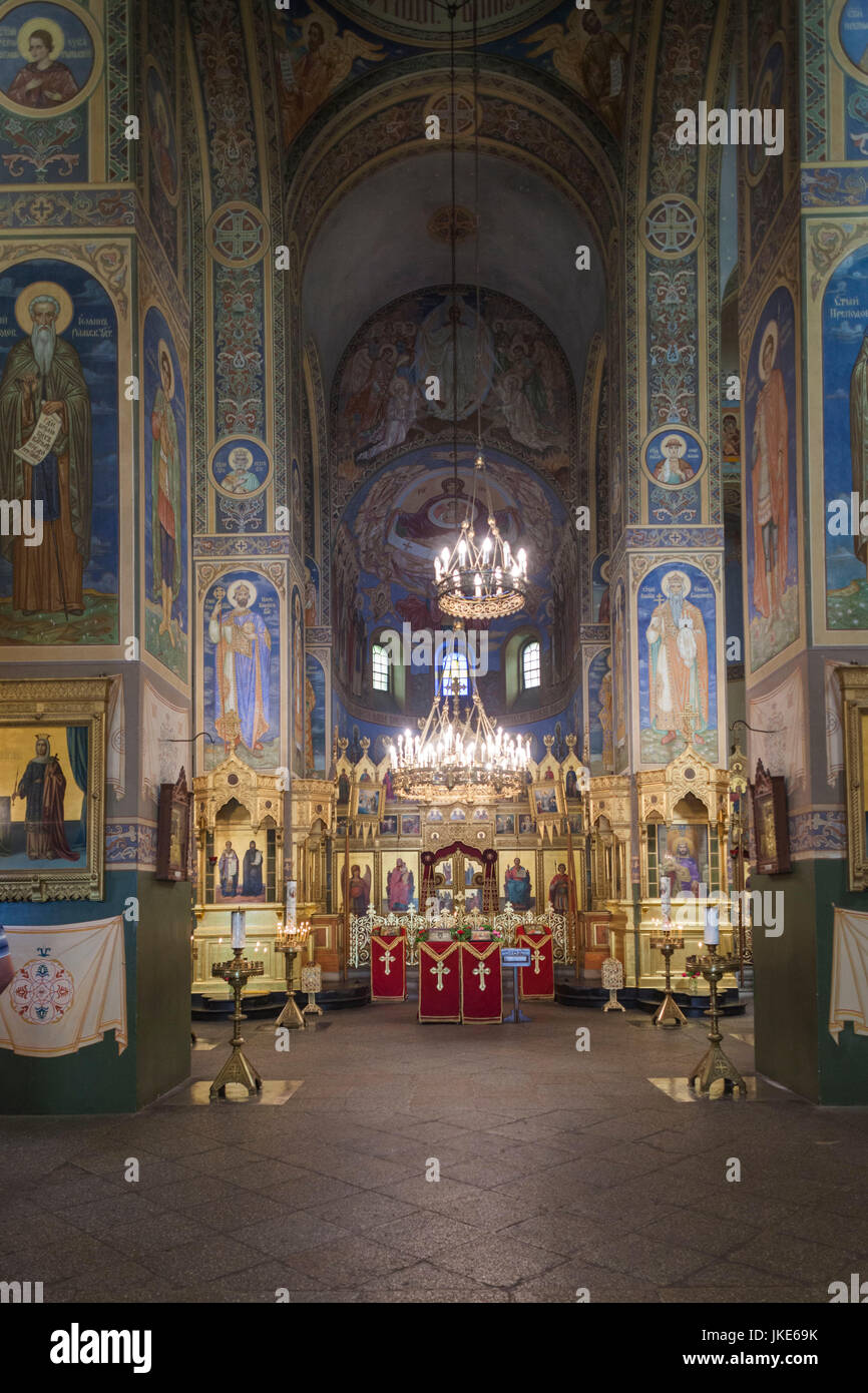 Bulgaria, Central Mountains, Shipka, Shipka Monastery, Nativity Memorial Church, built in 1902 to commemorate Russian soldiers who died in the battle of the Shipka Pass in 1877, interior Stock Photo