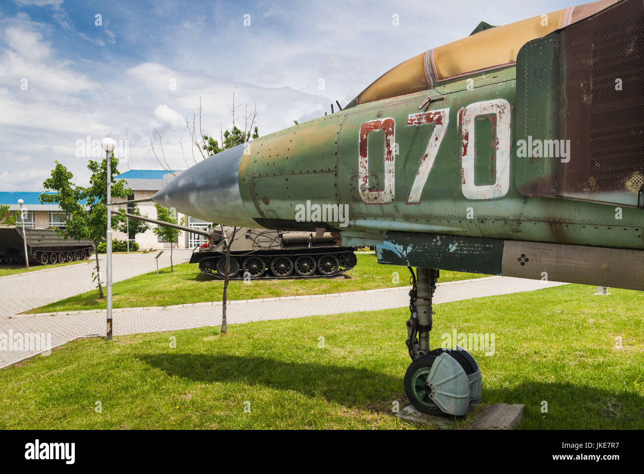 Bulgaria, Sofia, Outdoor Park by the National Museum of Military History, Soviet Mig-23 jet fighter Stock Photo