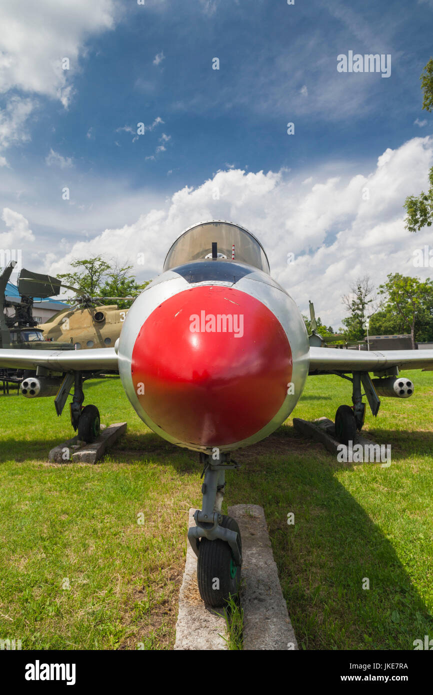 Bulgaria, Sofia, Outdoor Park by the National Museum of Military History, Soviet-era, Czech L-29 Dolphin trainer jet Stock Photo