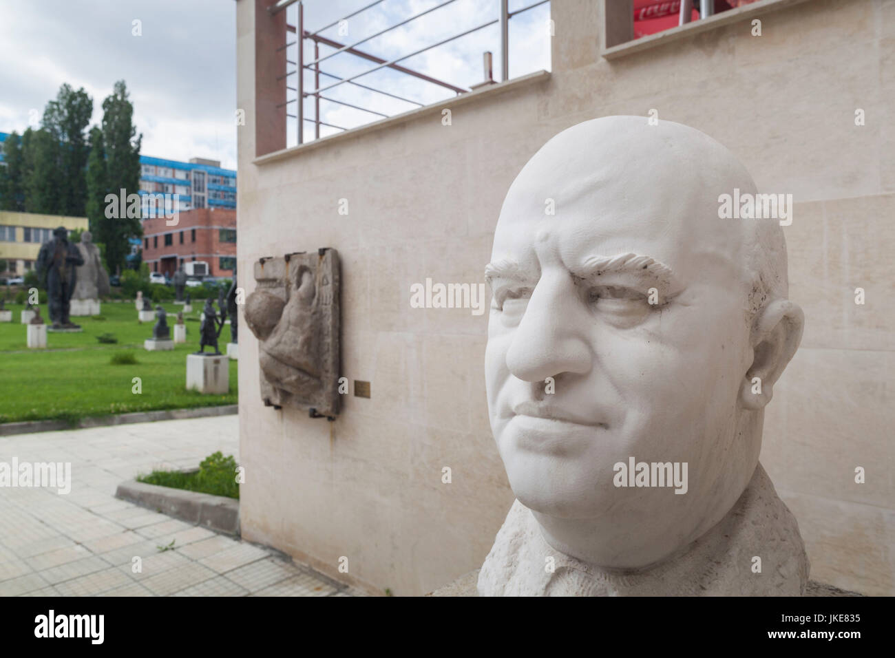 Bulgaria, Sofia, Sculpture Park of Socialist art, bust of Communist Leader Vasil Kolarov Stock Photo