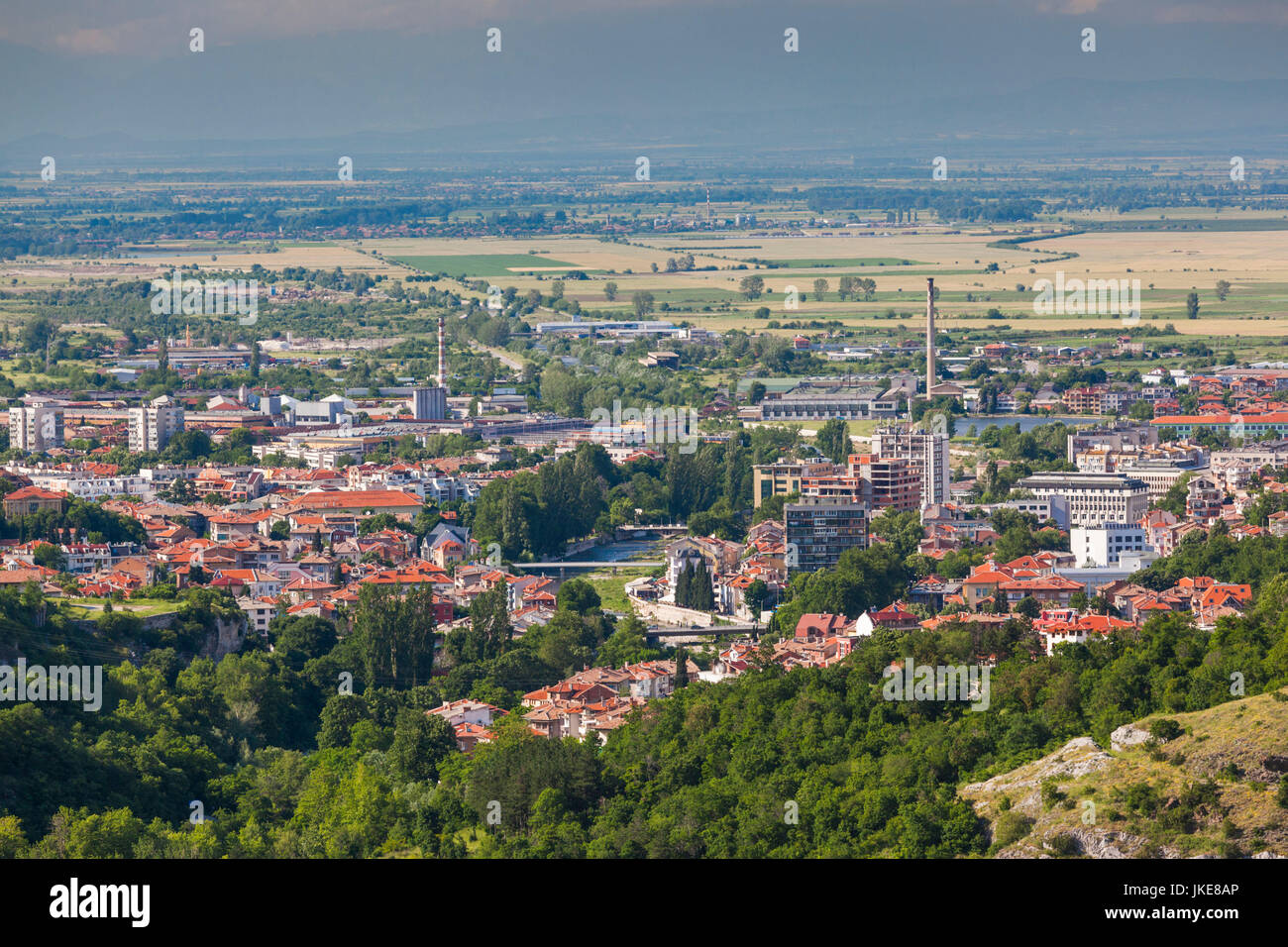 Bulgaria, Southern Mountains, Asenovgrad, elevated city view Stock Photo