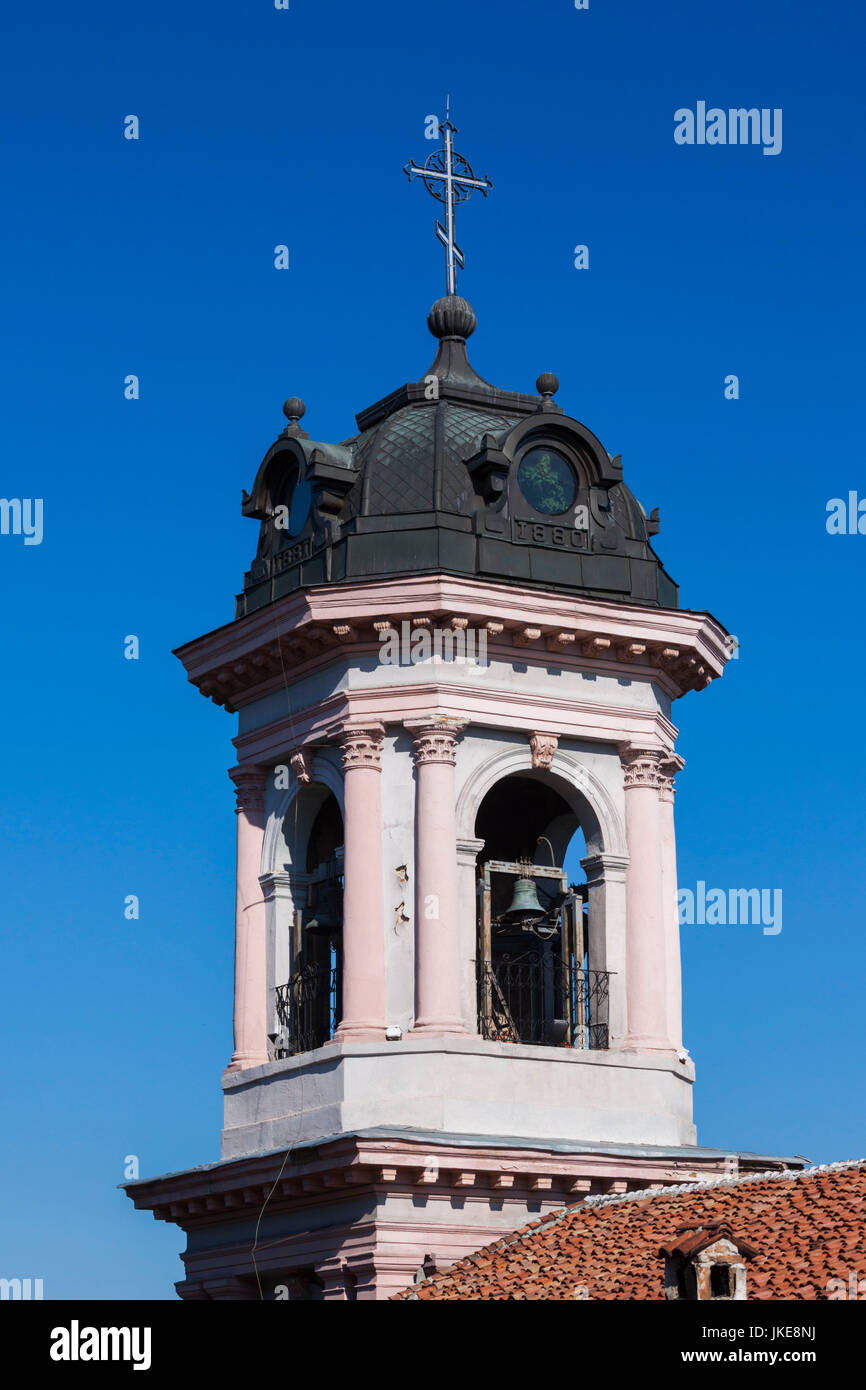 Bulgaria, Southern Mountains, Plovdiv, Old Plovdiv, belltower of the Church of Sveta Bogoroditsa Stock Photo