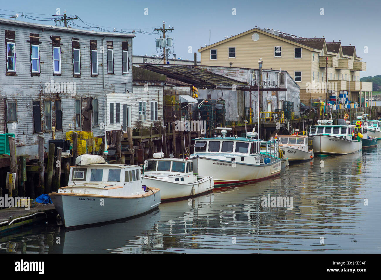 USA, Maine, Portland, Portland waterfront, lobster boats Stock Photo