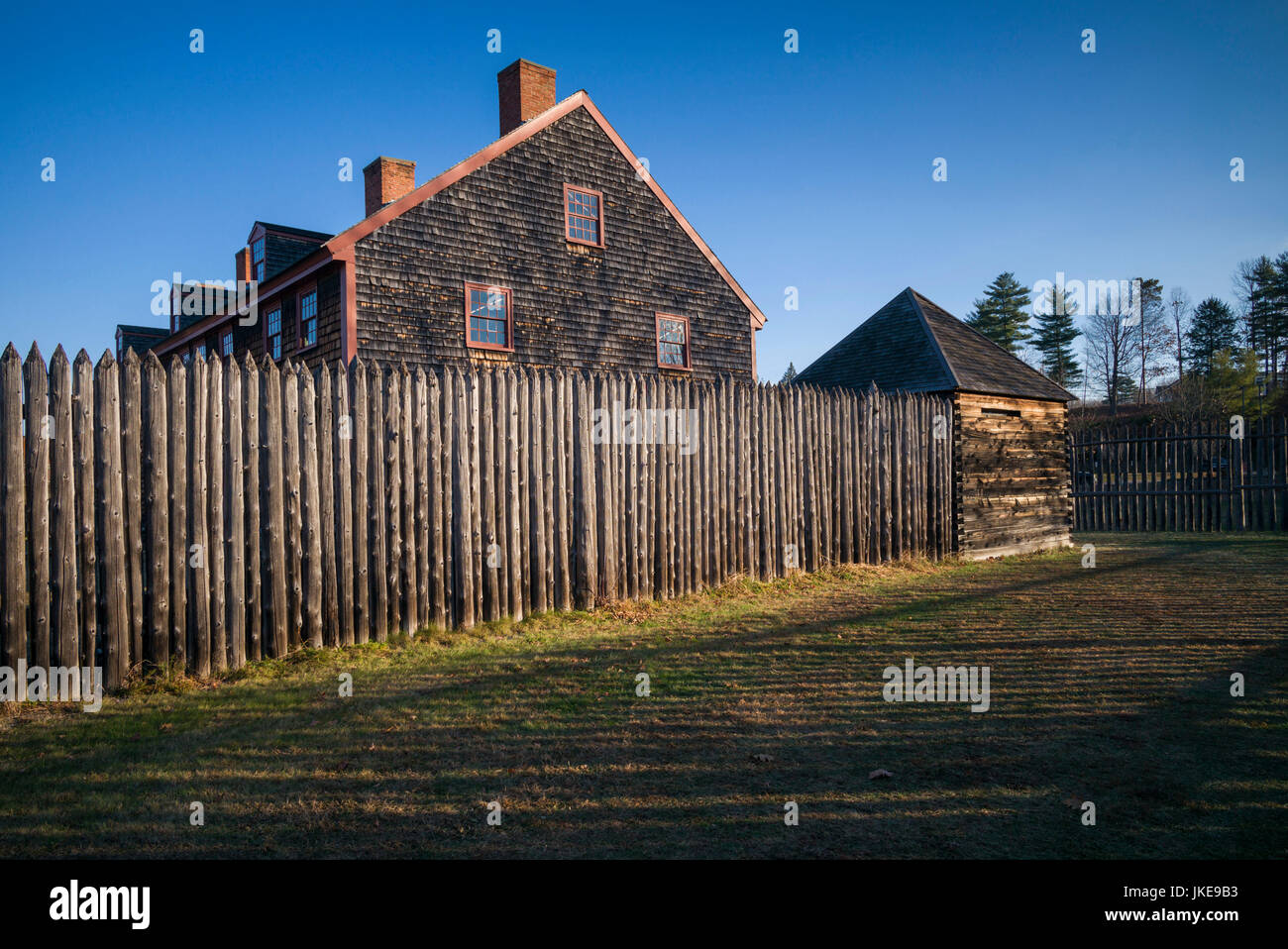 USA, Maine, Augusta, Old Fort Western, oldest wooden fort in the USA Stock Photo