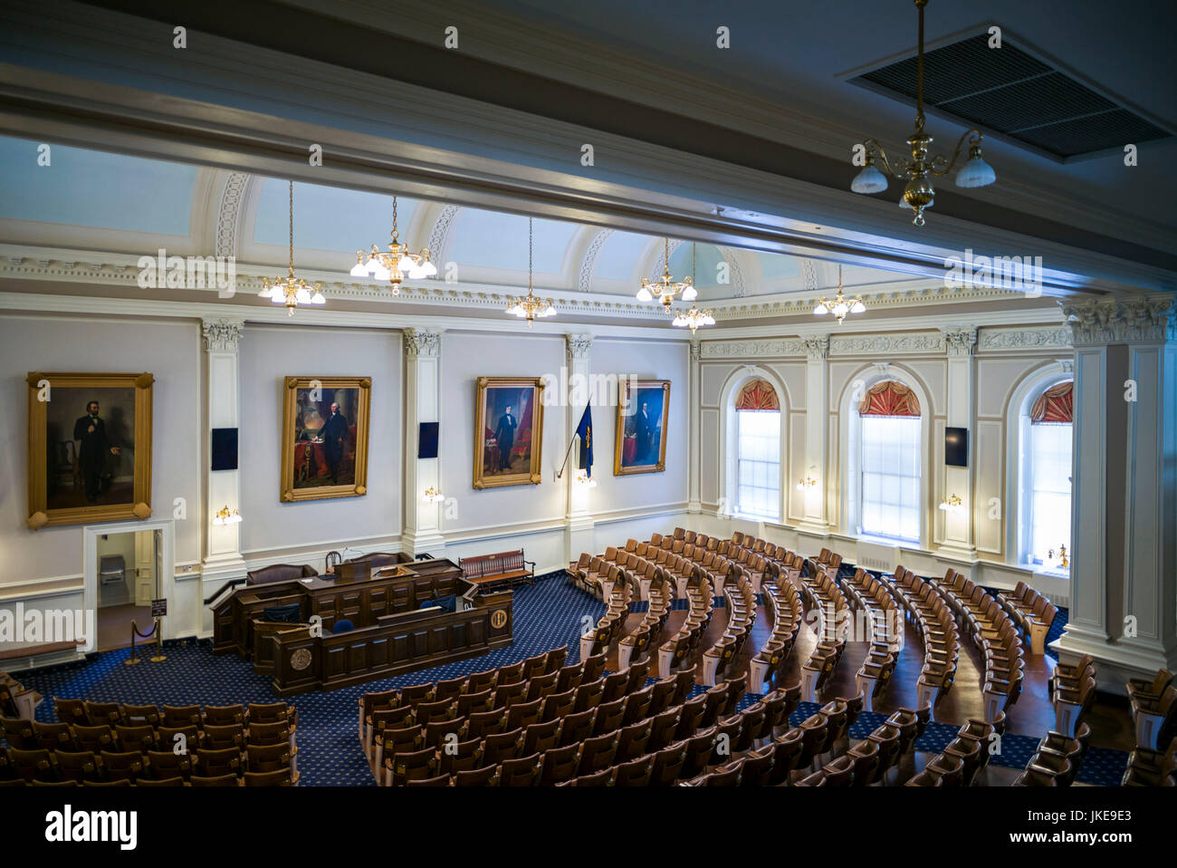 USA, New Hampshire, Concord, New Hampshire State House, interior of the