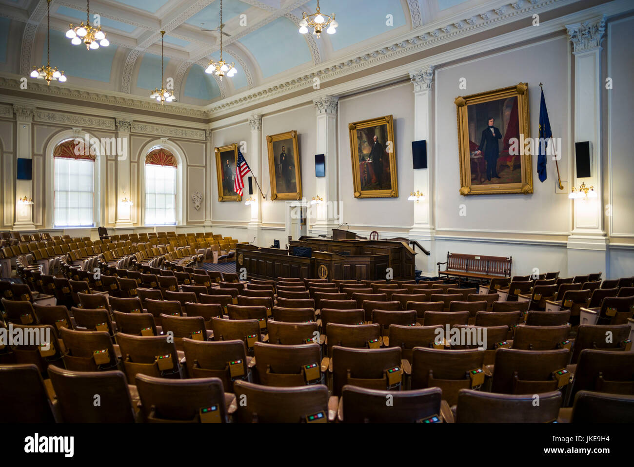 USA, New Hampshire, Concord, New Hampshire State House, interior of the