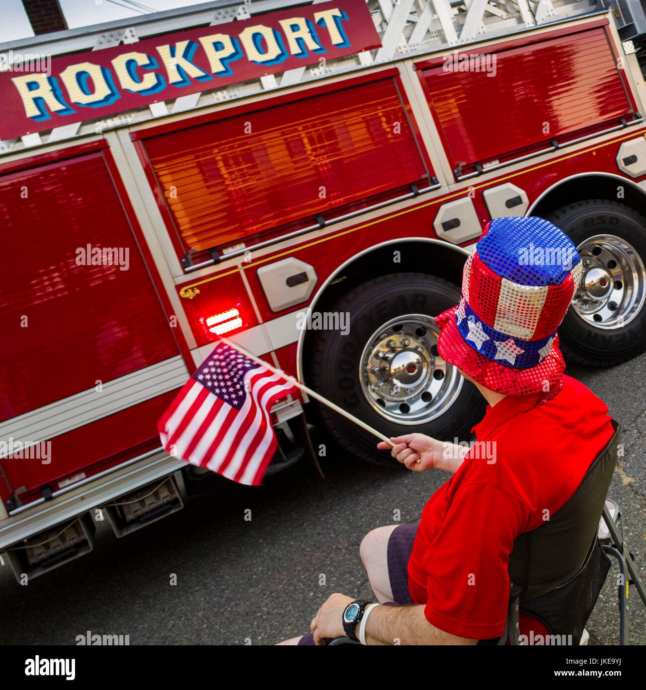 USA, Massachusetts, Cape Ann, Rockport, Fourth of July, Independence ...