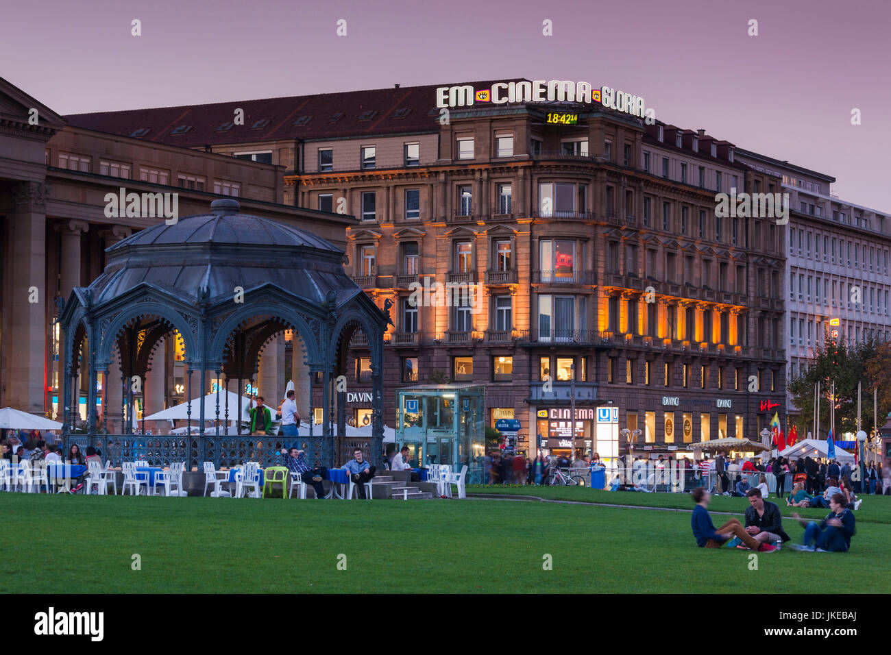 Germany, Baden-Wuerttemberg, Stuttgart, Koenigstrasse, evening Stock ...