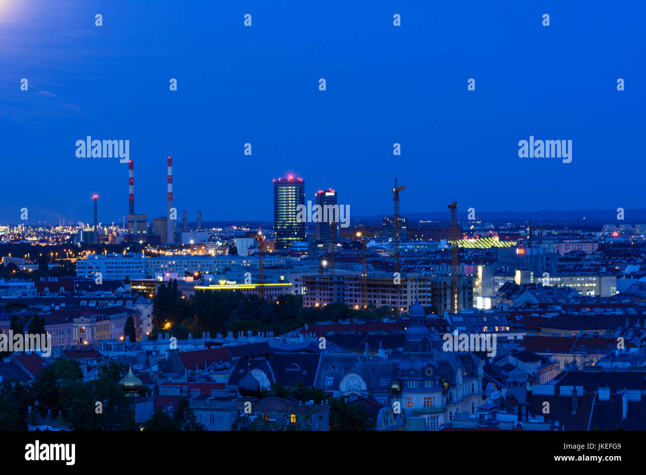 Simmering power station, Wiener Stadtwerke headquarters, Orbi Tower, Wien, Vienna, 11. Simmering, Wien, Austria Stock Photo