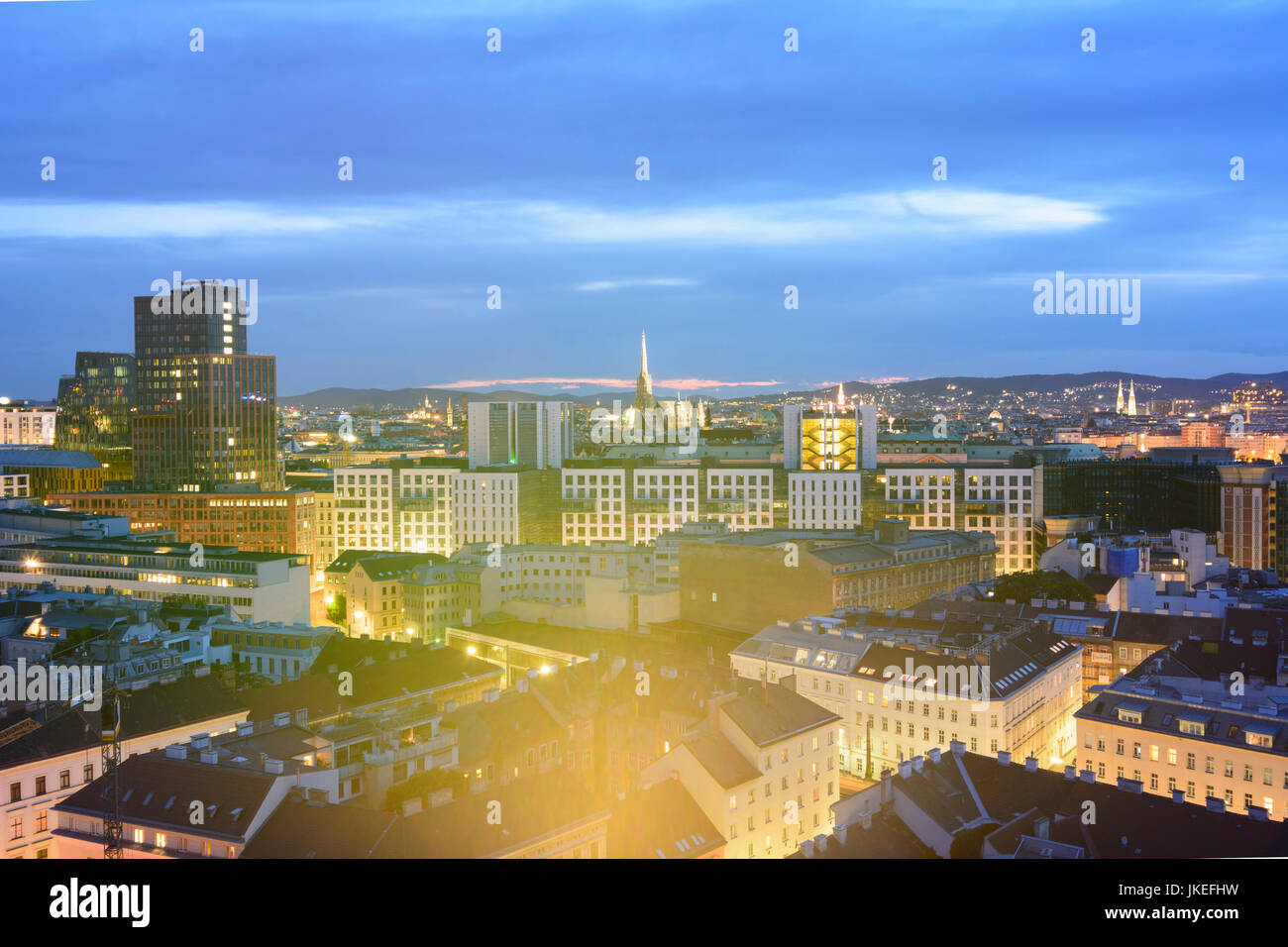 View to the city center , 3rd District , St. Stephen's Cathedral , Treasury, Wien, Vienna, overview, Wien, Austria Stock Photo