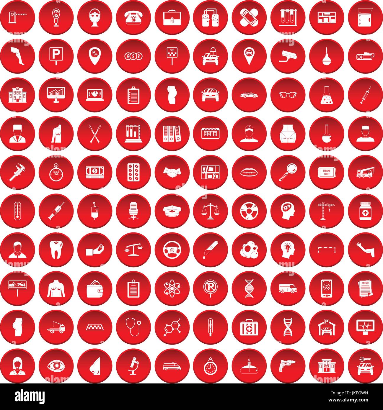 100 business day icons set red Stock Vector Image & Art Alamy