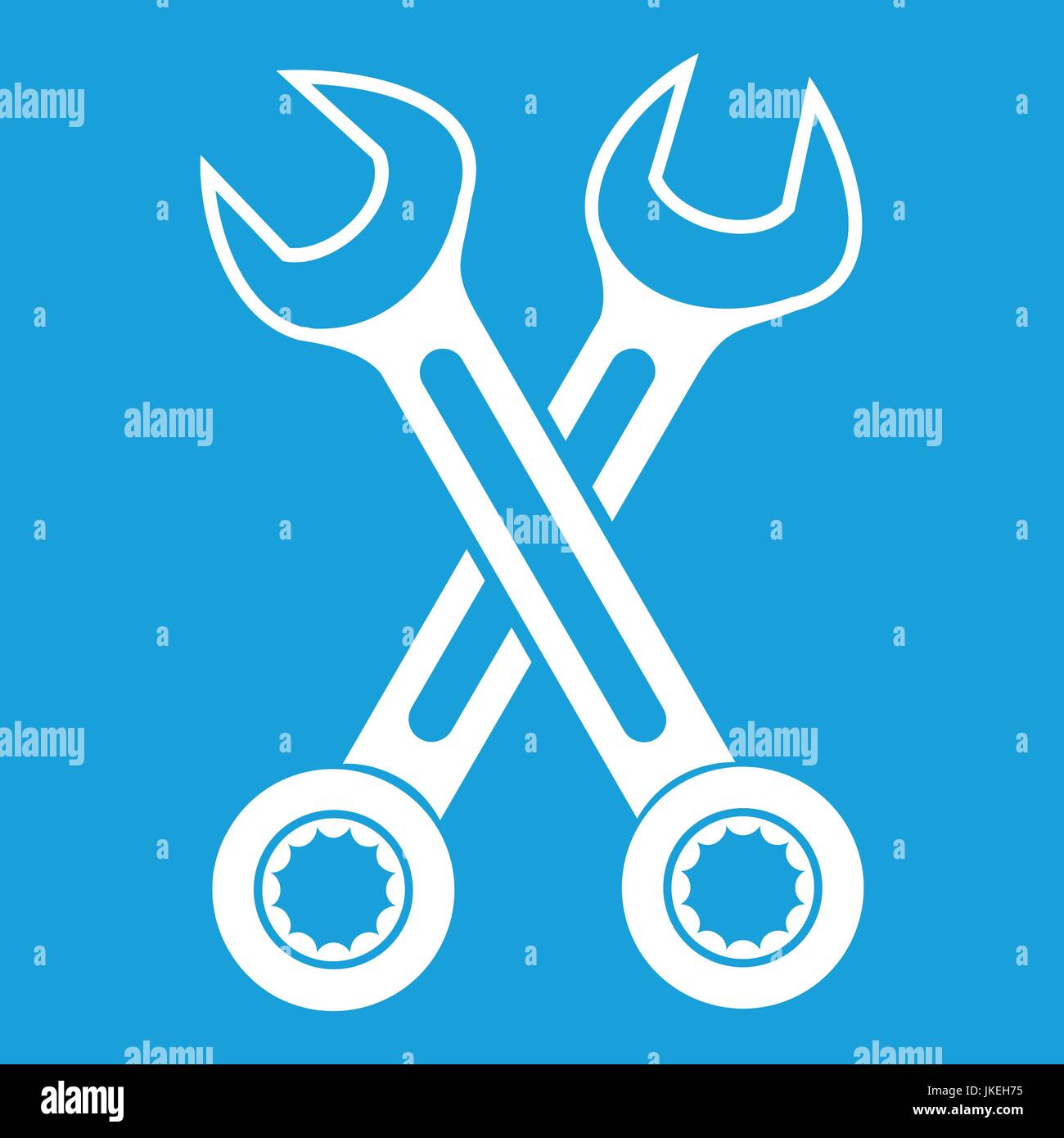 Crossed spanners icon white Stock Vector Image & Art - Alamy