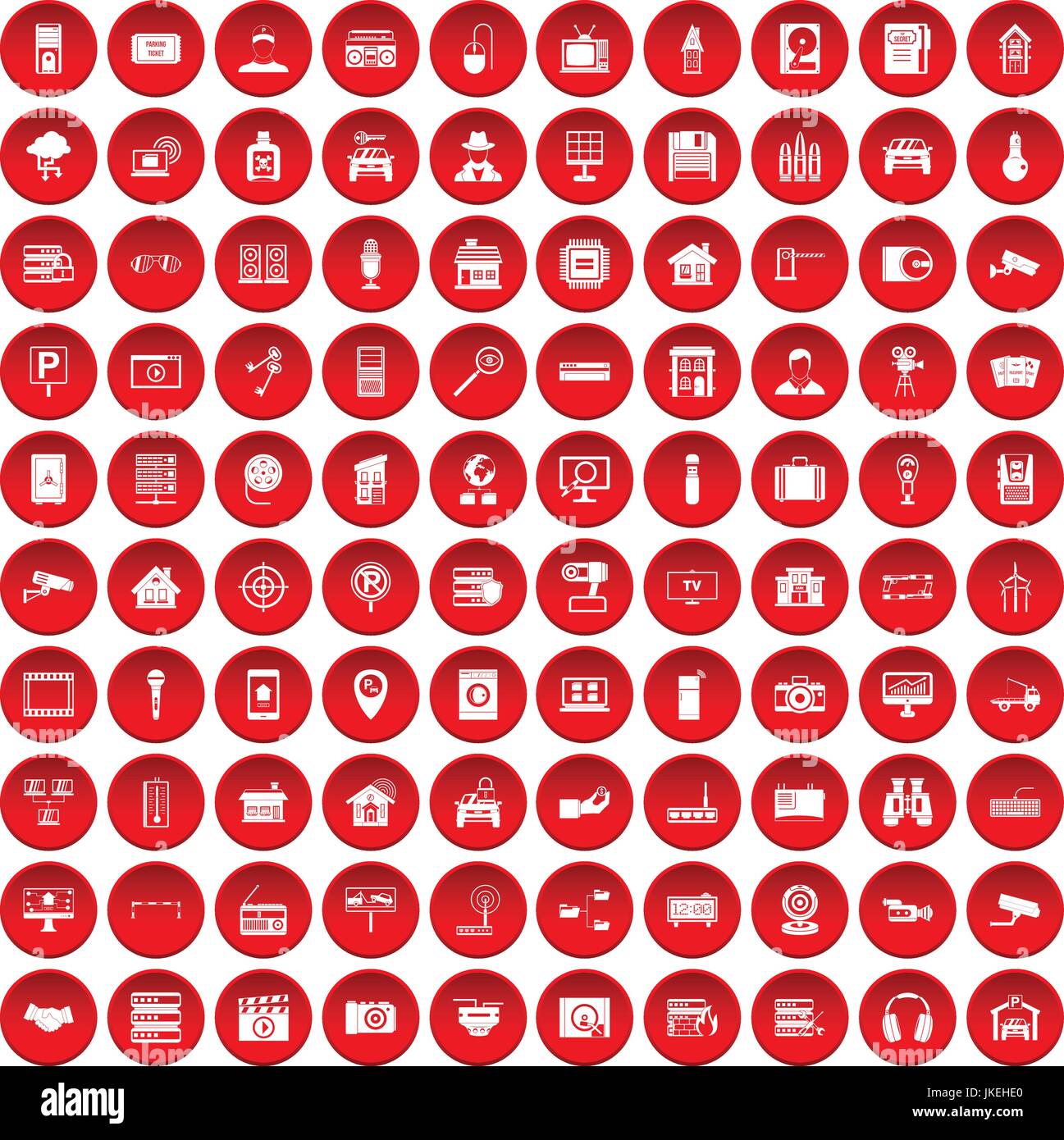 100 camera icons set red Stock Vector Image & Art - Alamy