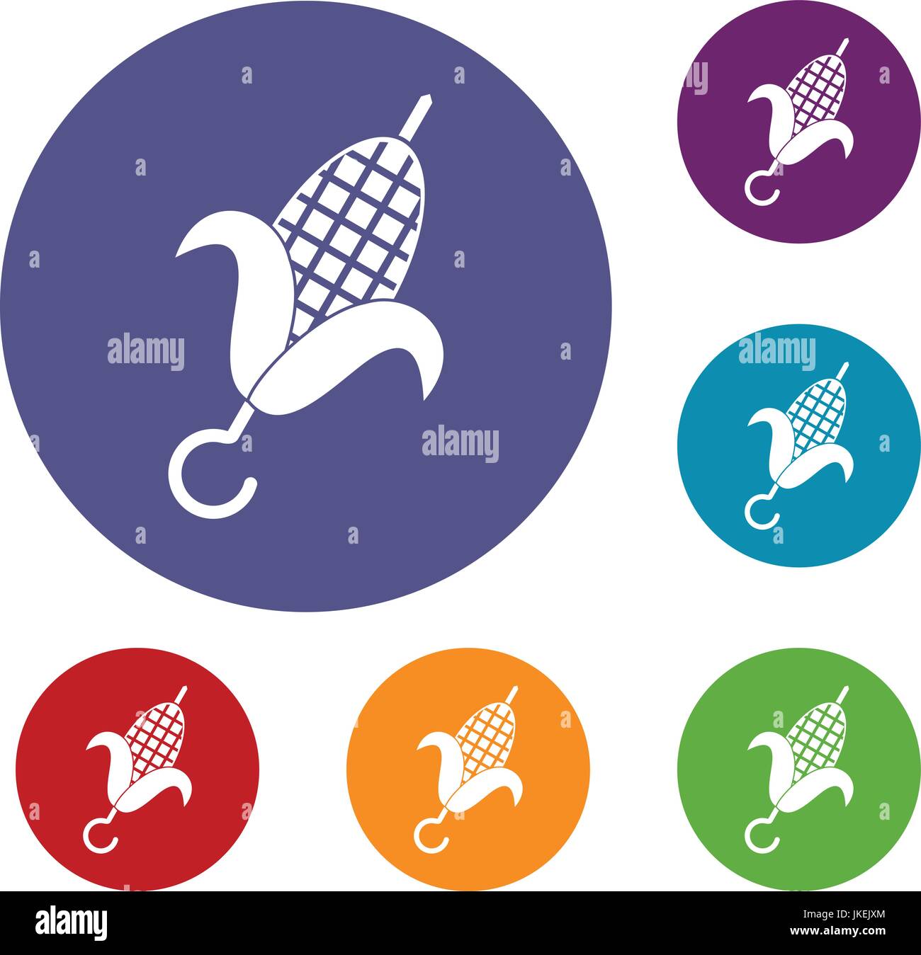 Grilled corn cob icons set Stock Vector Image & Art - Alamy