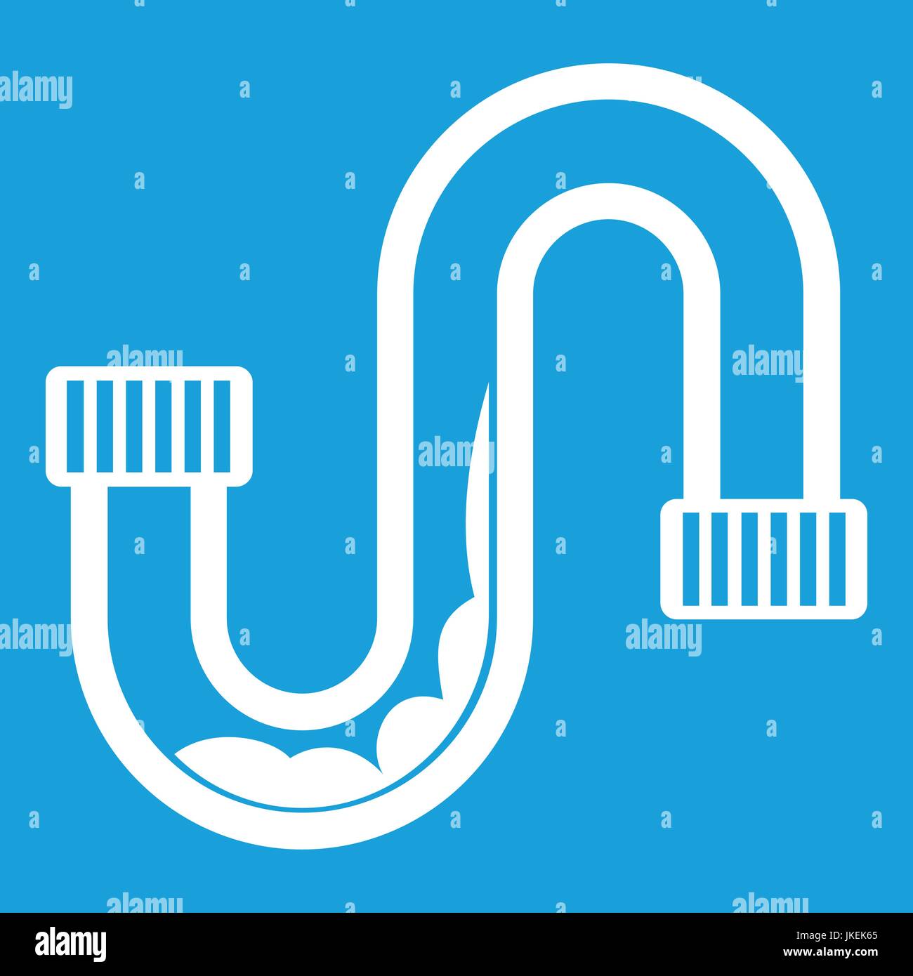 Clog in the pipe icon white Stock Vector