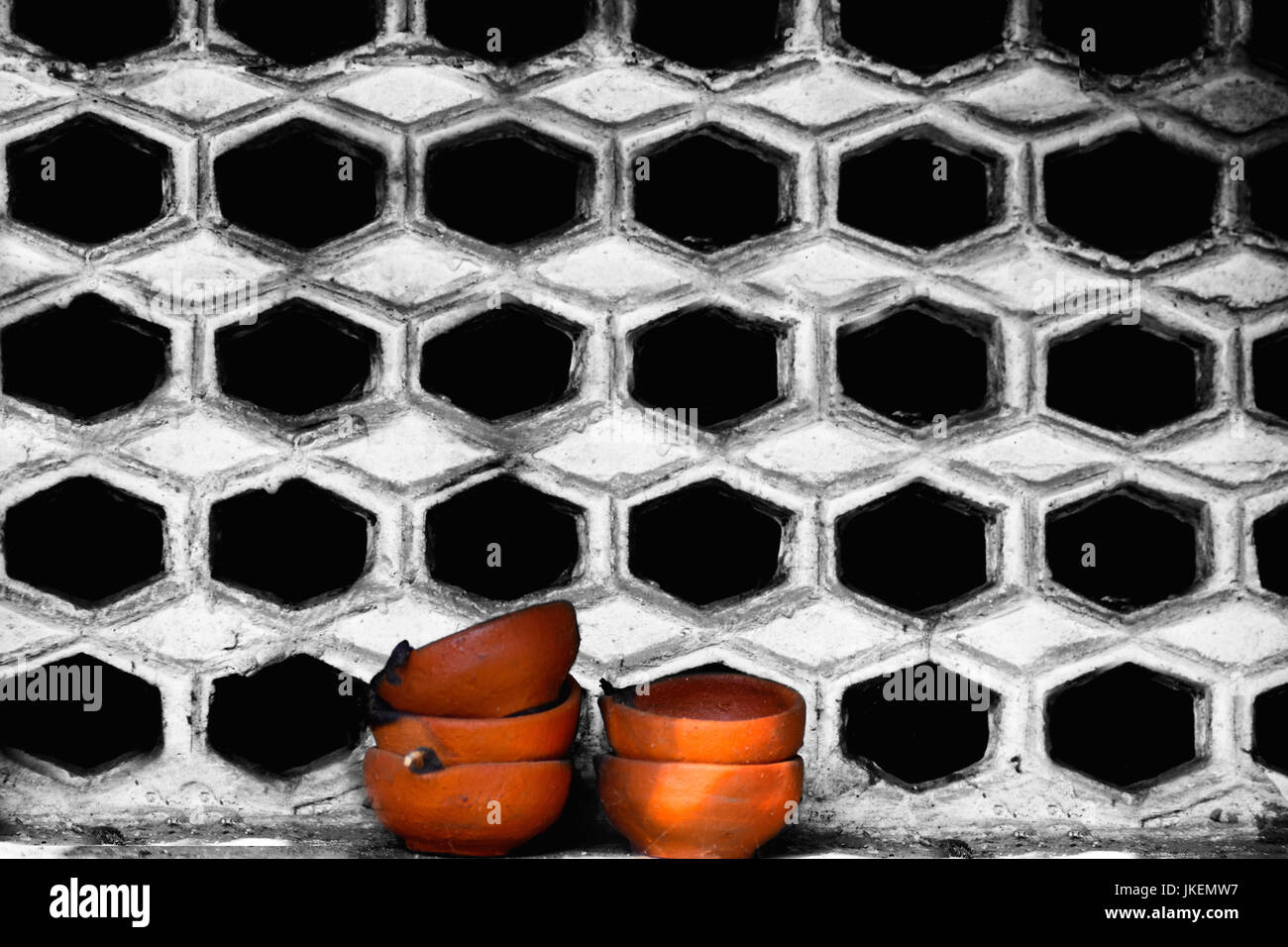 earthen diya stacks Stock Photo - Alamy