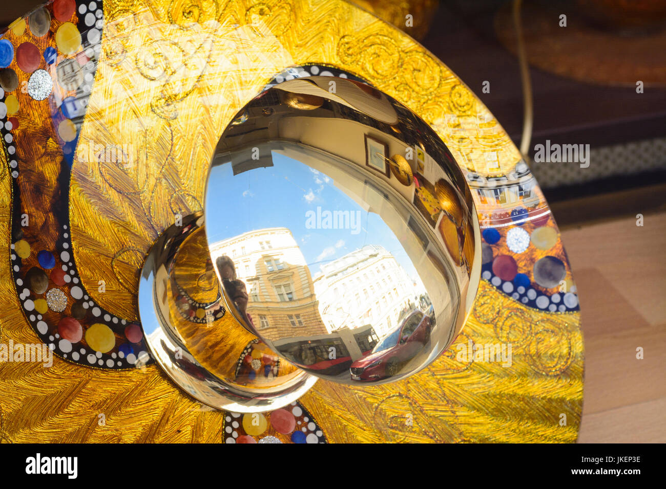 work of art for sale in shopwindow, street, Wien, Vienna, 08. Josefstadt, Wien, Austria Stock Photo
