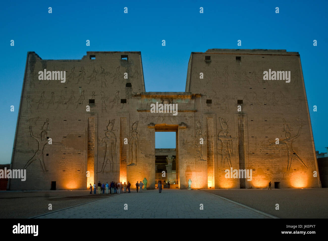 Aegypten, Edfu (Idfu), Horustempel, Tempelfassade Stock Photo