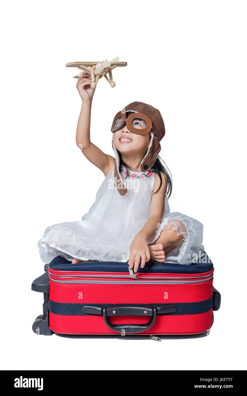 Little girl playing airplane Cut Out Stock Images & Pictures Alamy