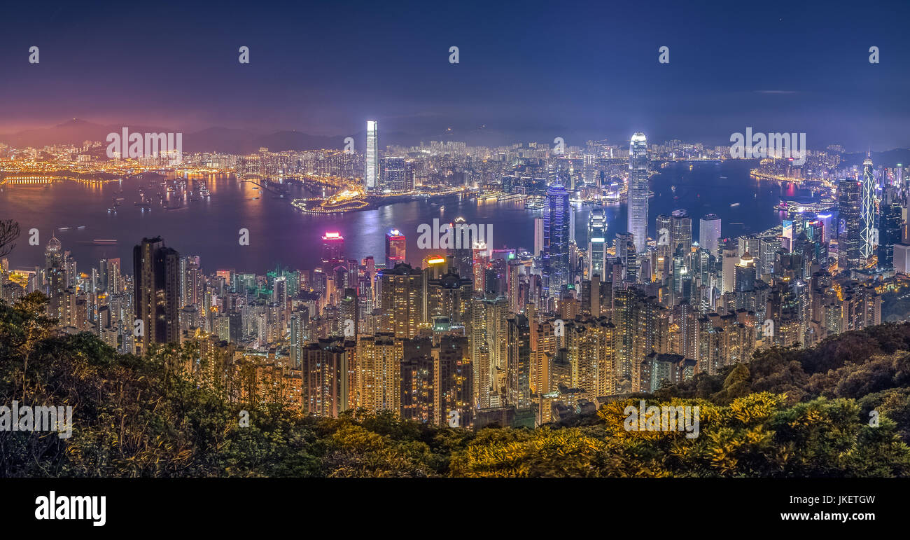 Panorama aerial view of Hong Kong City Stock Photo - Alamy