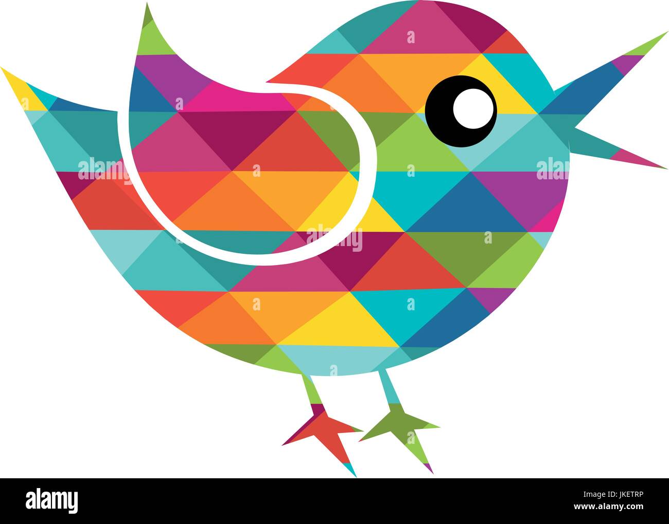 A colorful abstract bird that can be used as an icon, logo ...